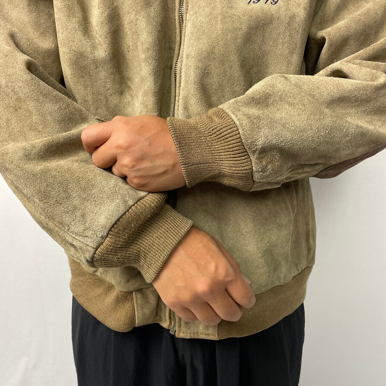 80〜90年代 WELCOME TO ATOMIC CITY レザーブルゾン スポーツ