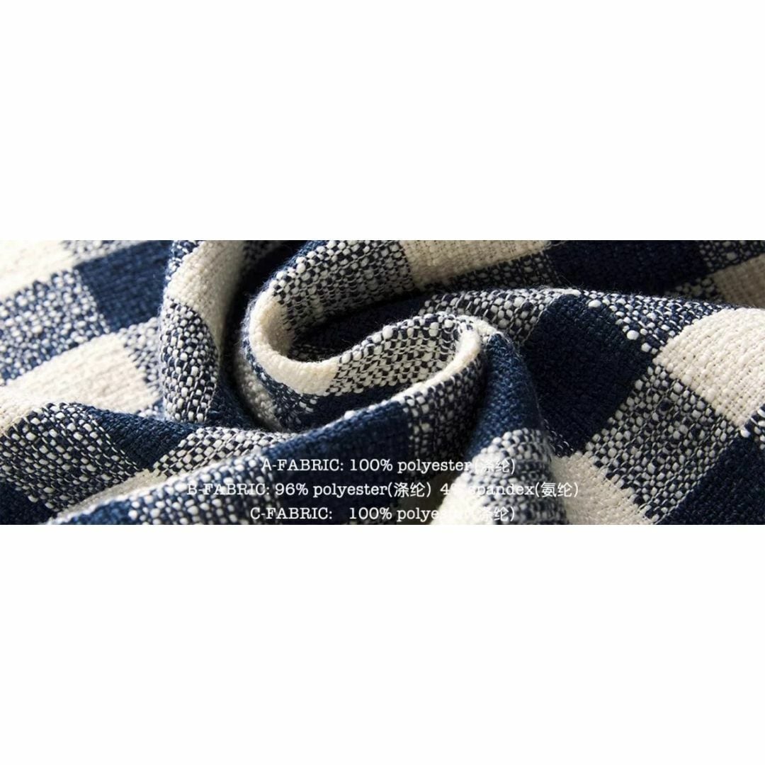 WhyBerry ブルー ギンガムチェック ステンカラー Aライン コート