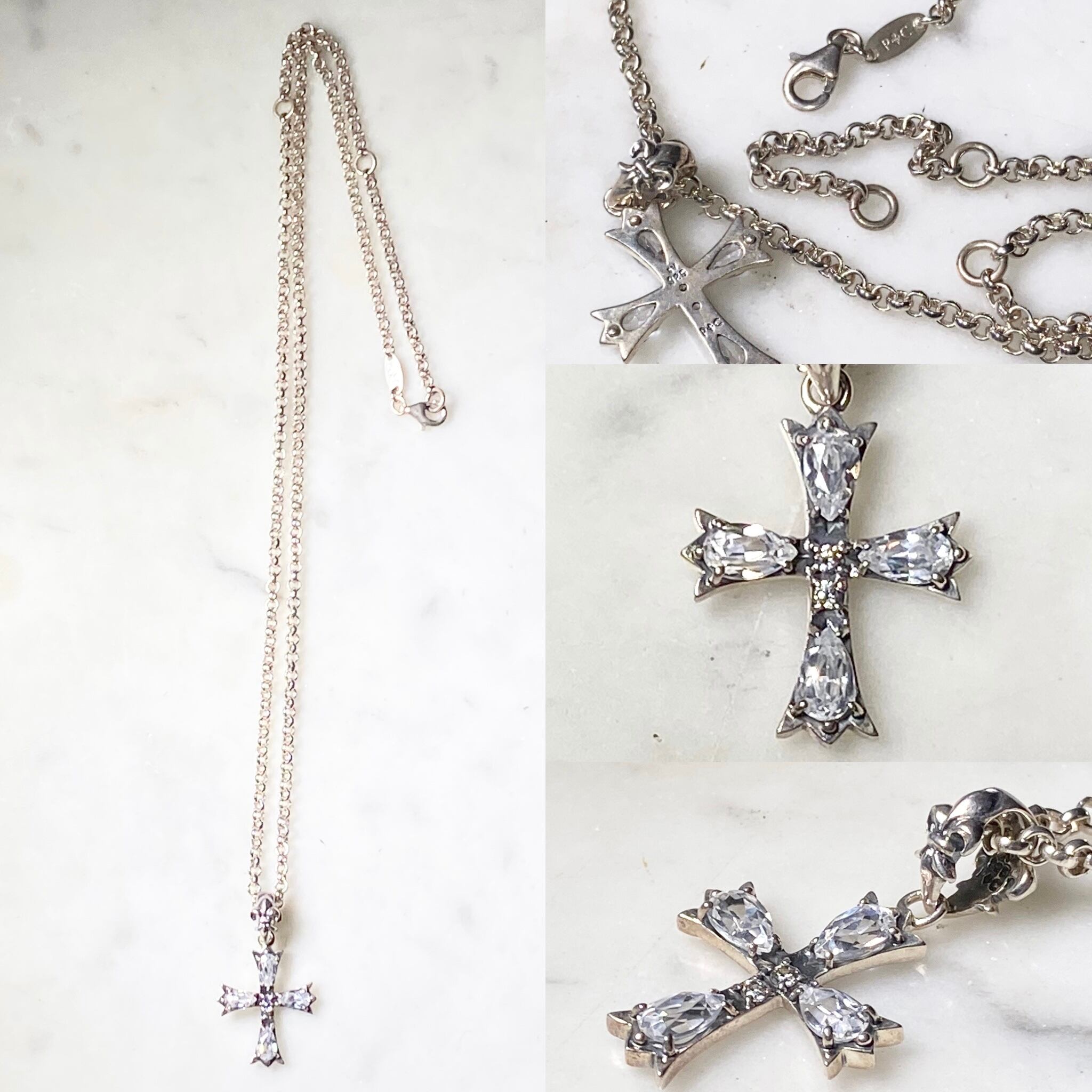 PATRICK COX silver cross pendant necklace | NOIR ONLINE