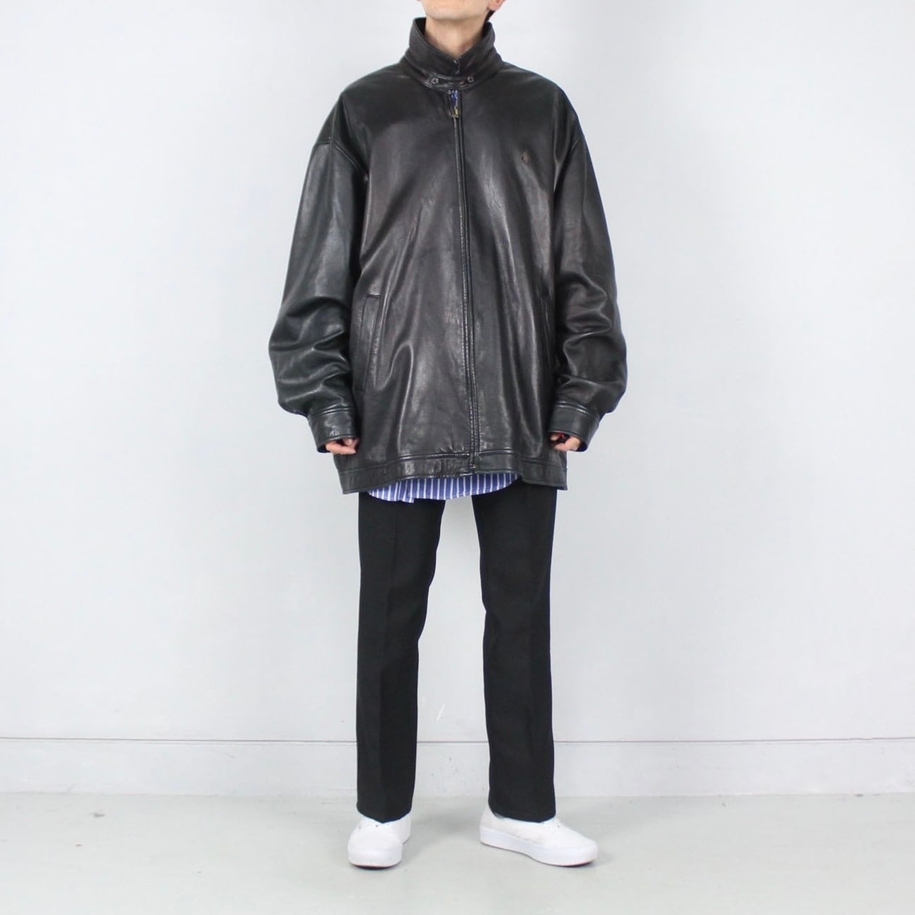 Polo by Ralph Lauren 希少 ダークグリーン レザースウィングトップ