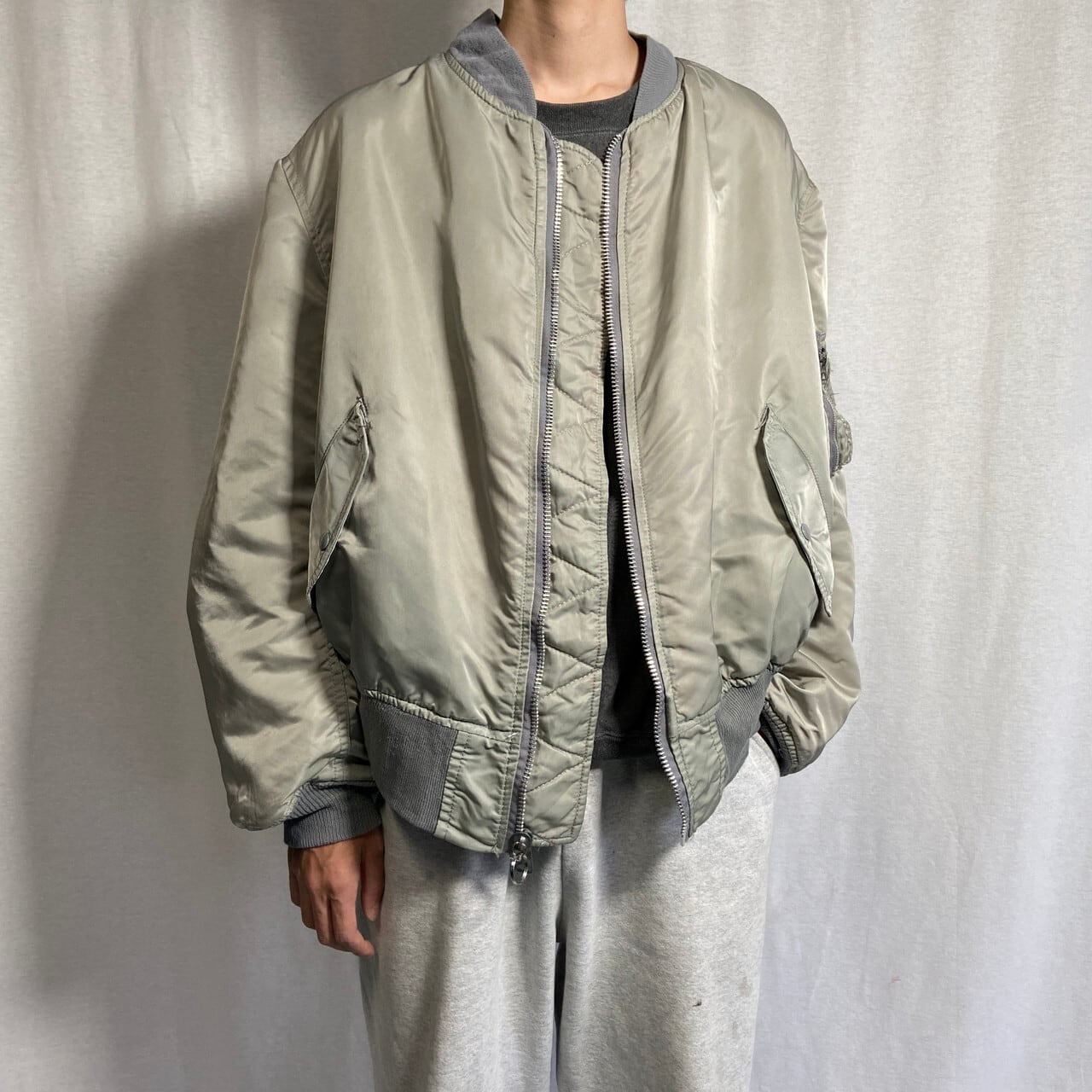 80年代 USA製 ALPHA MA-1 ミリタリー フライトジャケット 民間品