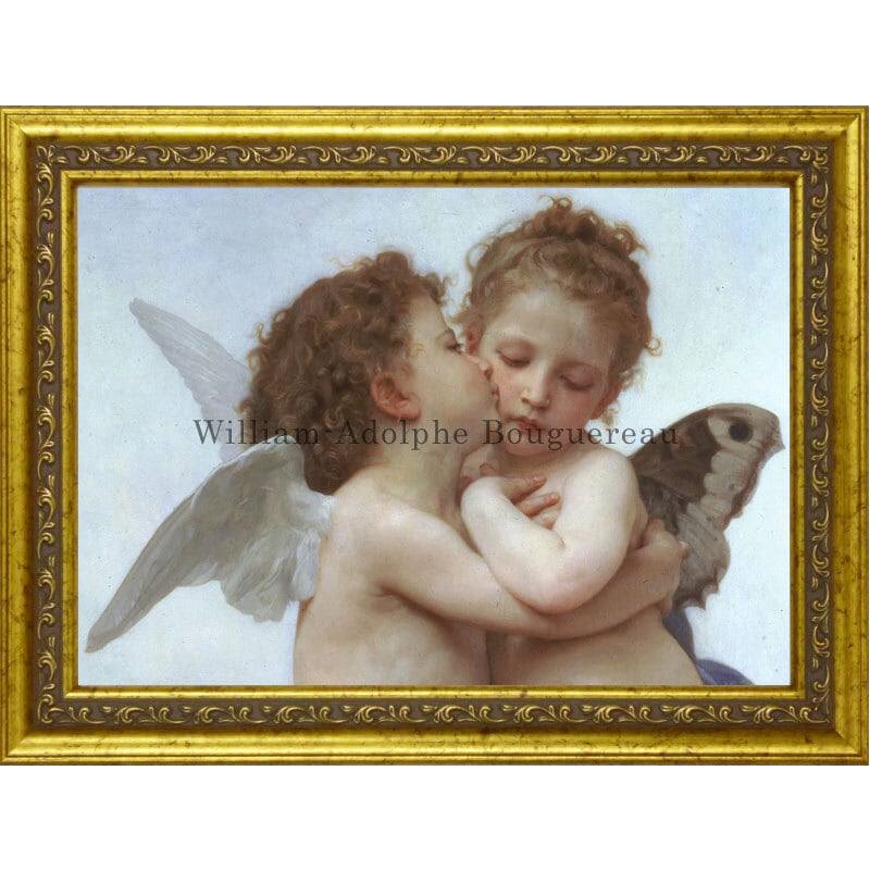 ラファエロ・サンティの「システィーナの聖母」の上を見つめる二人の