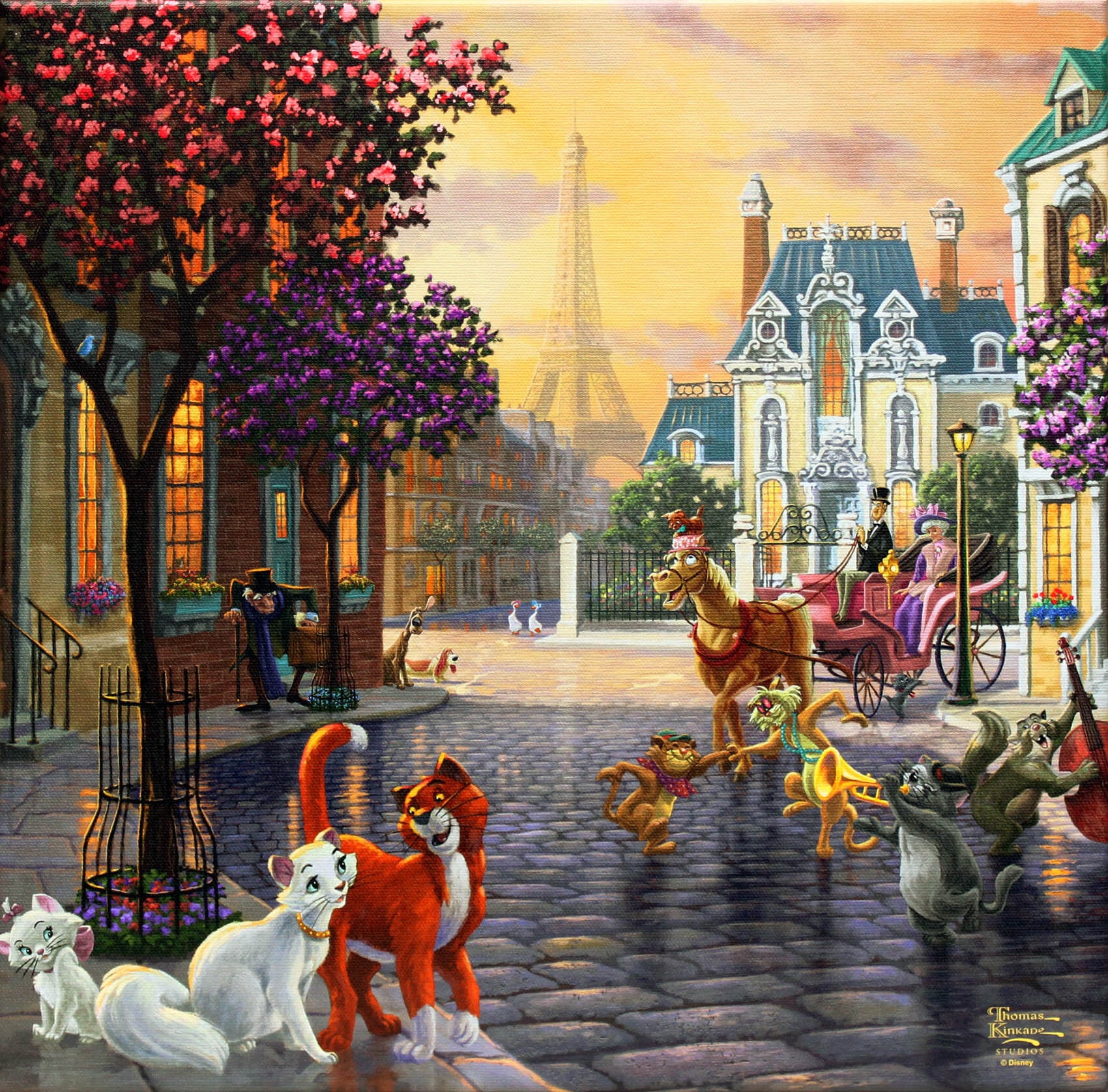 ディズニー絵画 額付き おしゃれキャット 展示用フック付キャンバス