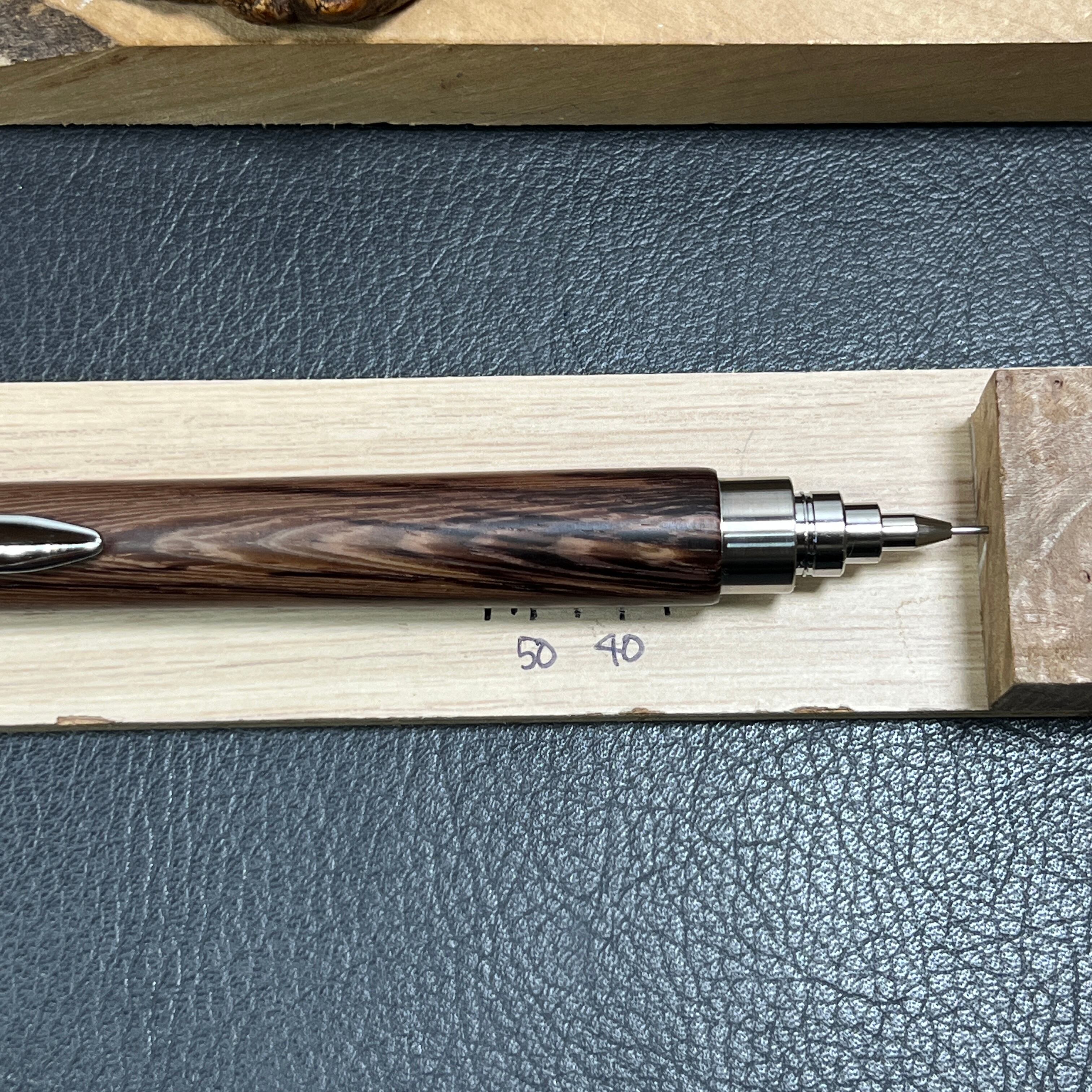 198紫鉄刀木(ムラサキタガヤサン) 激重極太シャーペン ステンレス