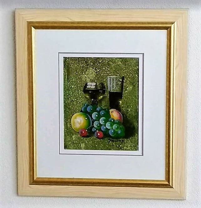 Y・ヤング「静物」油彩画 額縁外寸47.2x52.5x2.5㎝ 内寸41.0x47.0