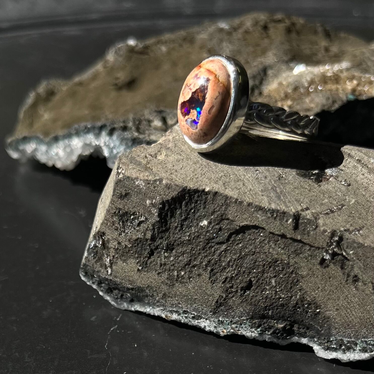 crochet］カンテラオパール×silver925 リング | Shining Baby jewelry