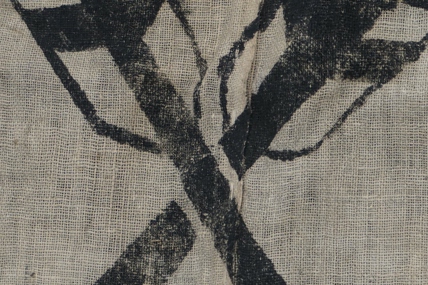 395 幟旗 幕末～明治頃？ 武者絵 家紋 矢尻付き違い矢紋 木綿古布