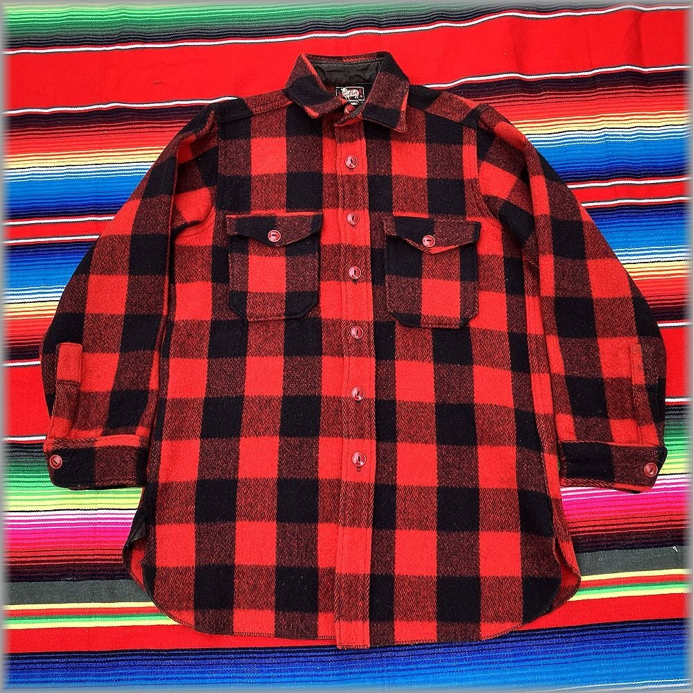 ☆WOOLRICH ウールリッチ 50s ビンテージ ブロックチェック ウール