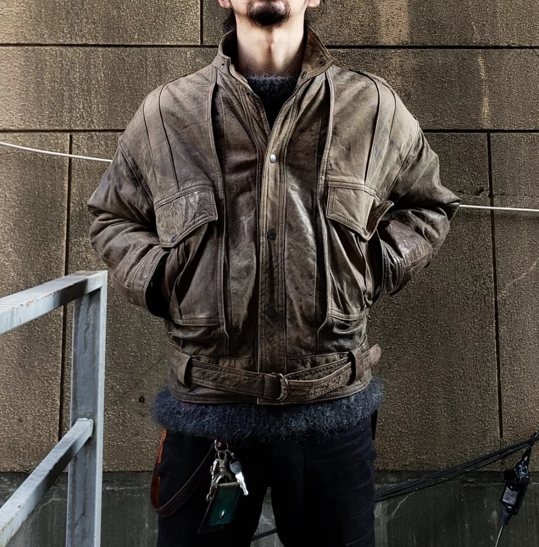 絶品変化球！ 80s～ Euro Vintage Leather Jacket ユーロ レザー