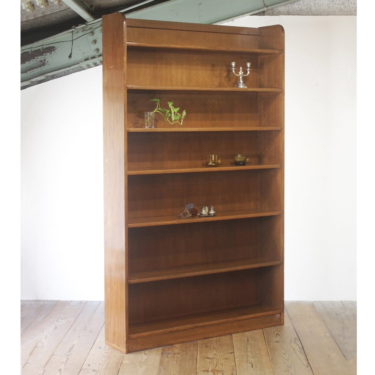 レトロ 大型 本棚 シェルフ ラック 飾り棚 食器棚 収納 木製