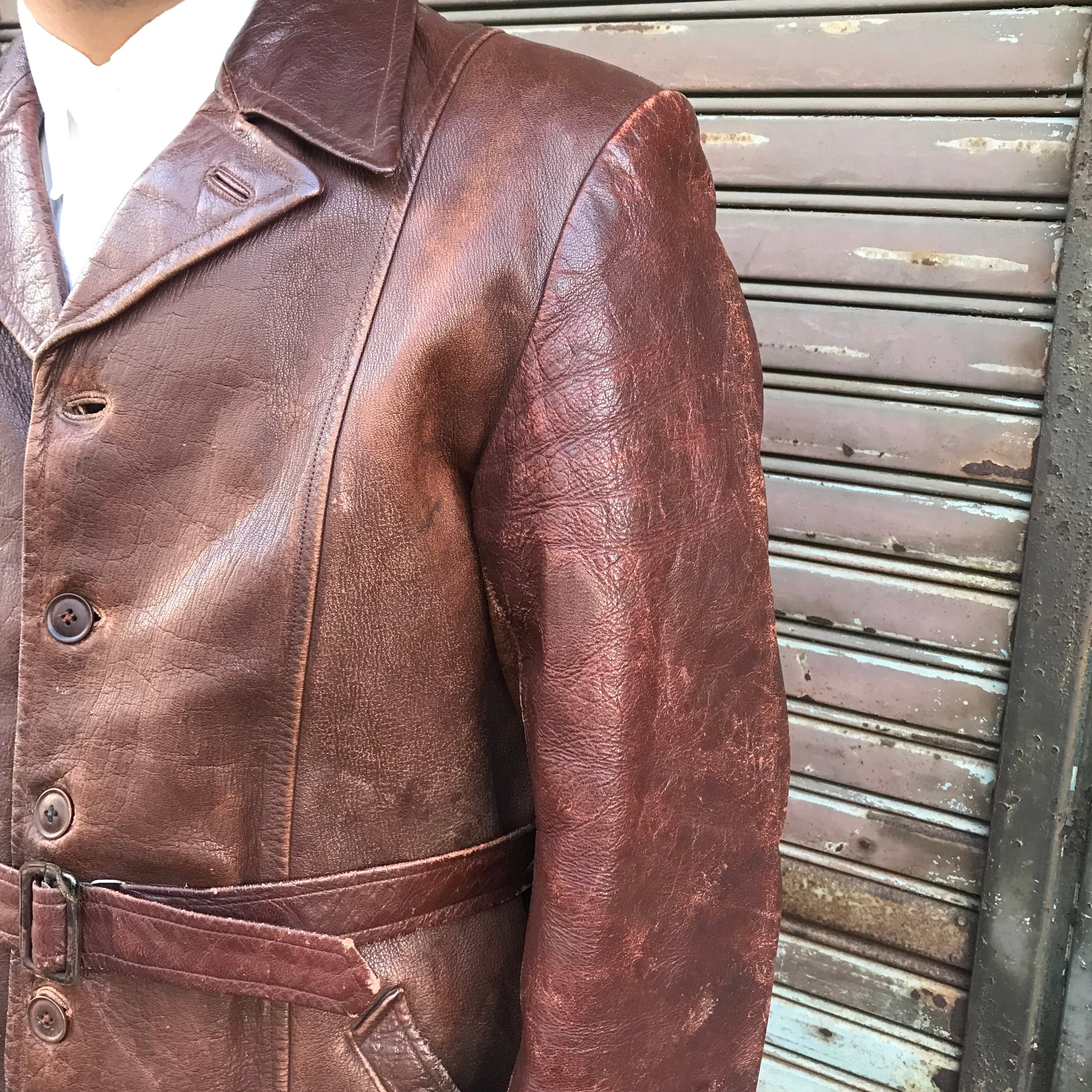 40's スウェーデン AKTA GETSKINN 山羊革 ゴートスキン レザー