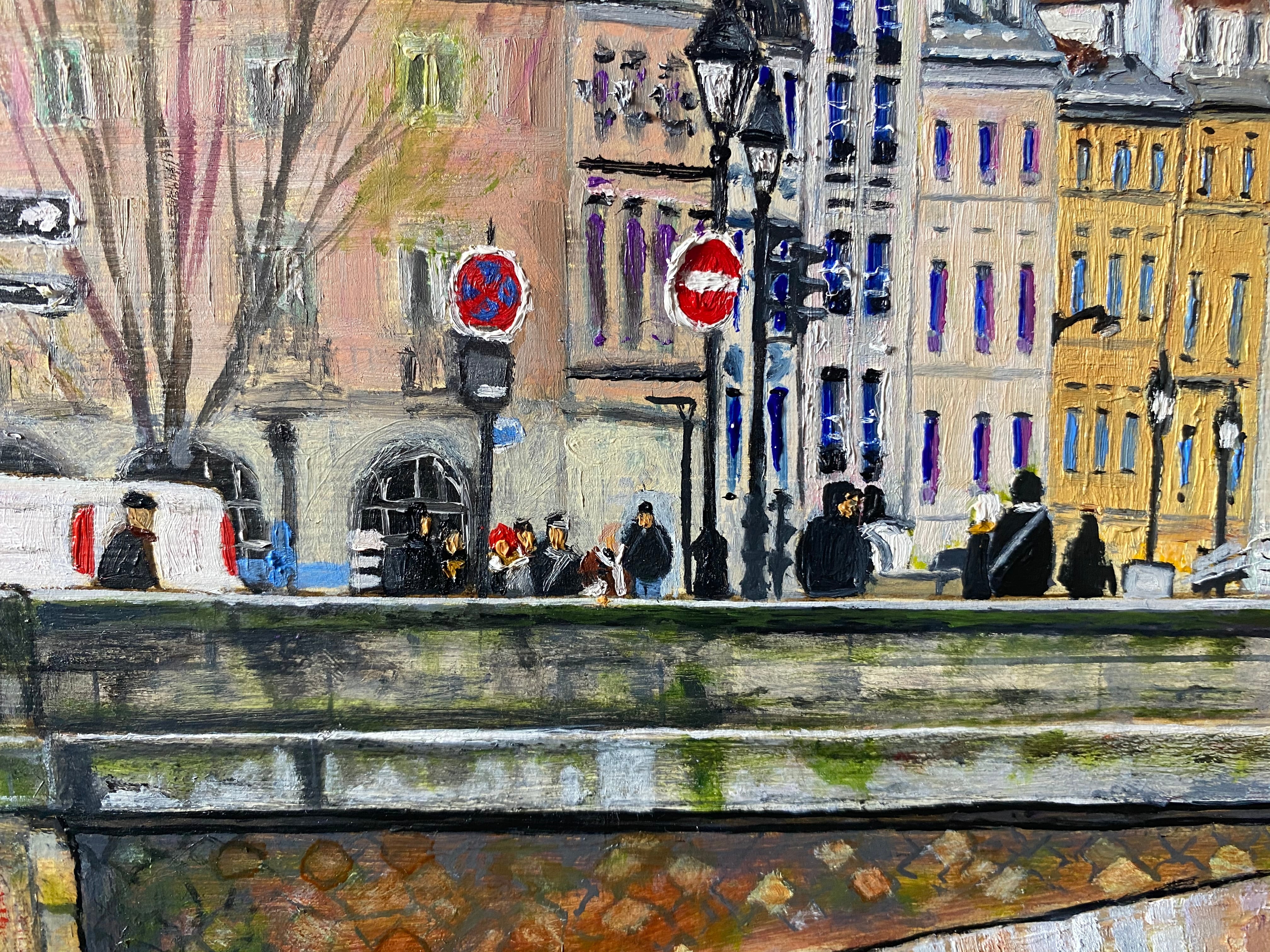 原画「12月のパリ,セーヌ川」フランス 高橋拓也 油絵 P25号 | ART