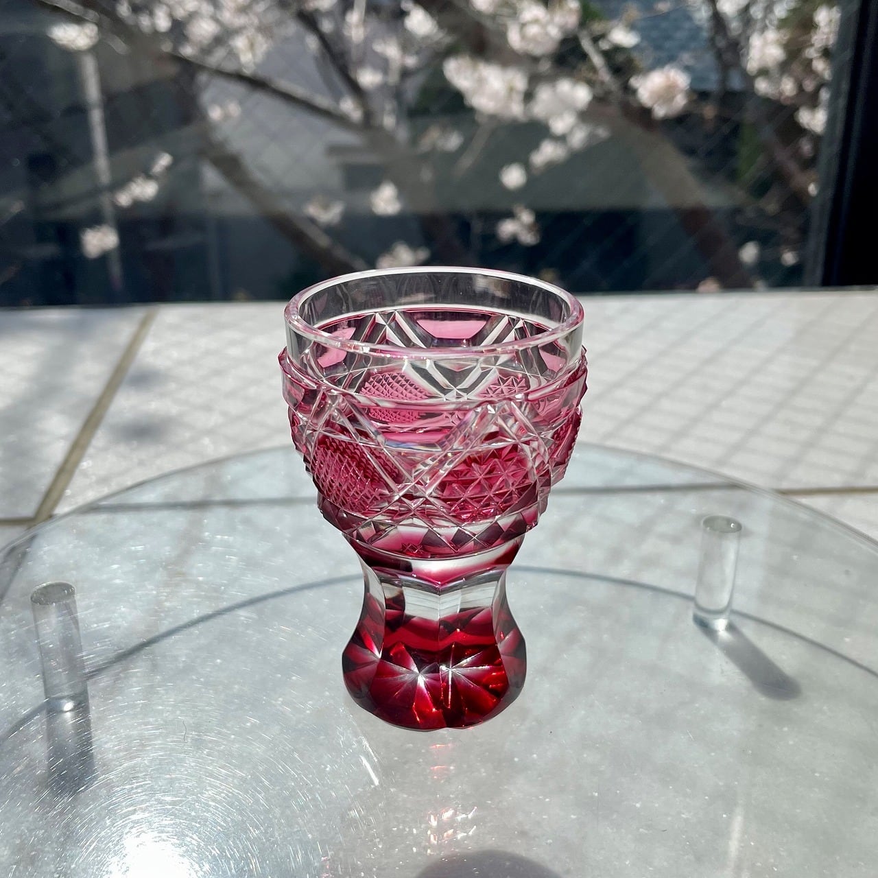 薩摩切子 馬上杯（金赤） | グラスロード1571 『WEBショップ2号店』