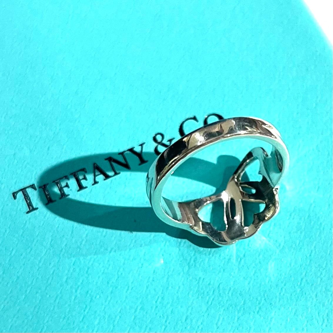 TIFFANY&CO.】1893 トリプルオープンハート リング 12号／シルバー925