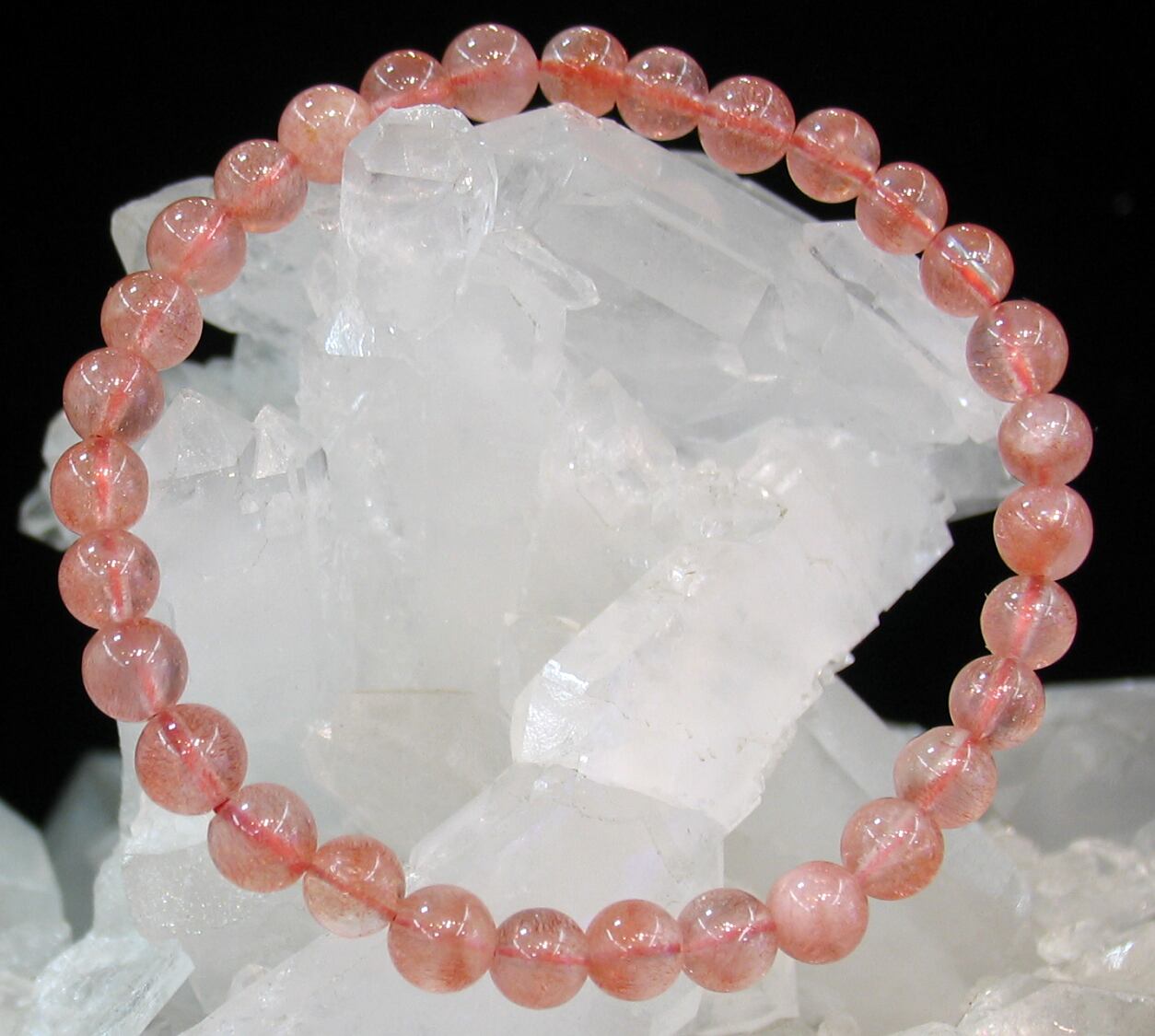 究極！超希少 カザフスタン産 ストロベリークォーツ 粒売り 8mmビーズ