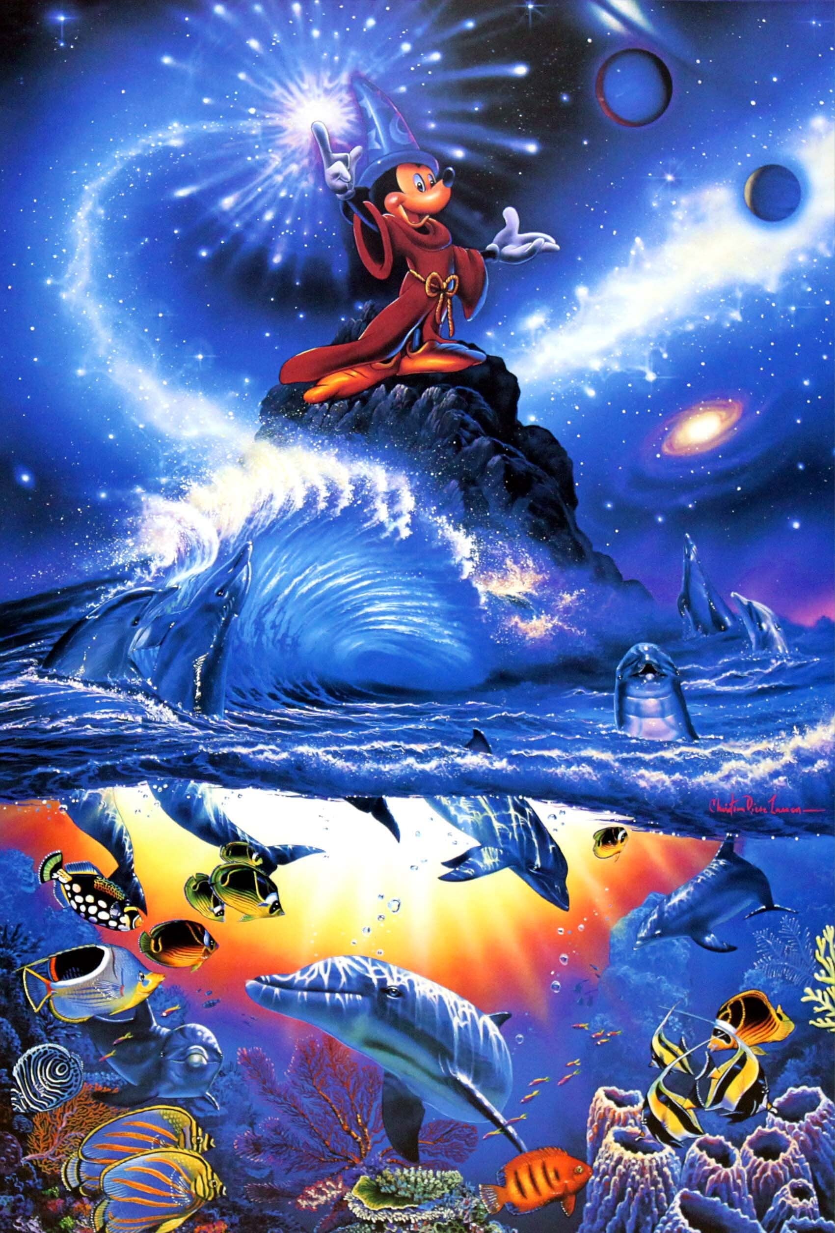 ラッセン ディズニー ポスター「ミッキーマウス/ソーサラー オブ ザ