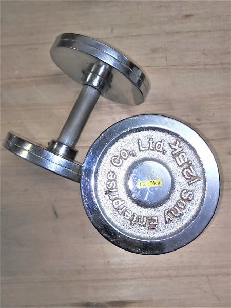 重量固定式 クローム・セットダンベル 12.5kg(ペア) 【お持ち帰り限定