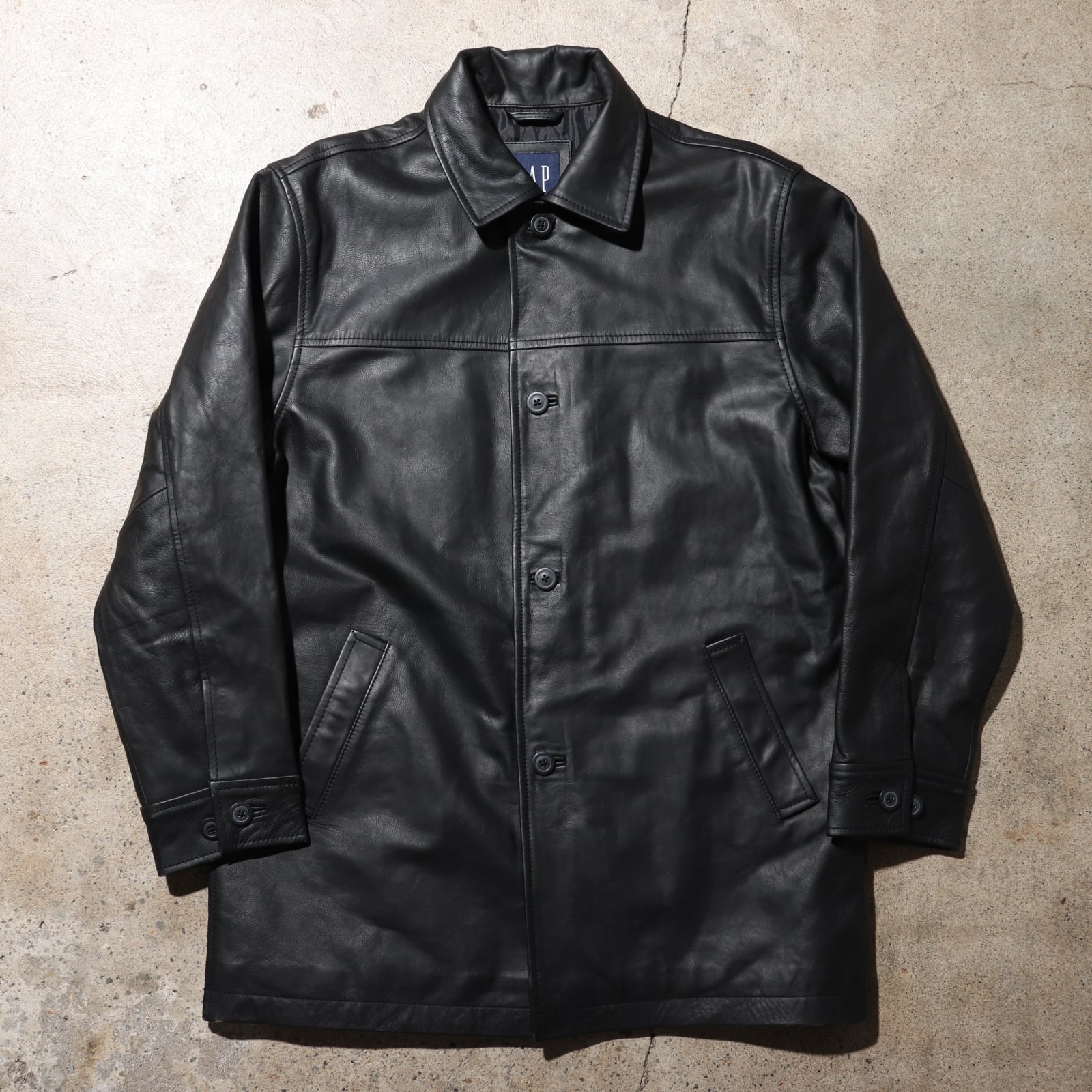 Deadstock S OLD GAP 90s レザー カーコート オールドギャップ 黒