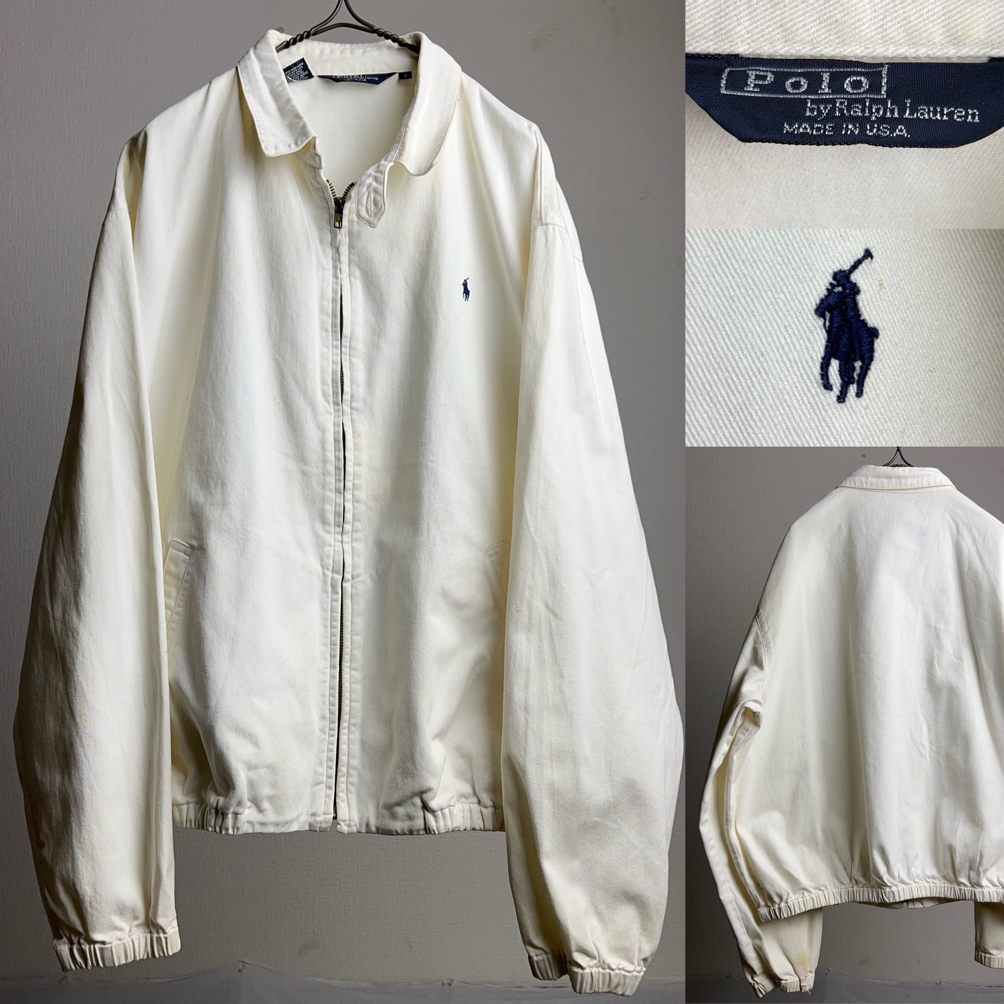 1980's~90's Polo by Ralph Lauren Swingtop Jacket SIZE L White 80