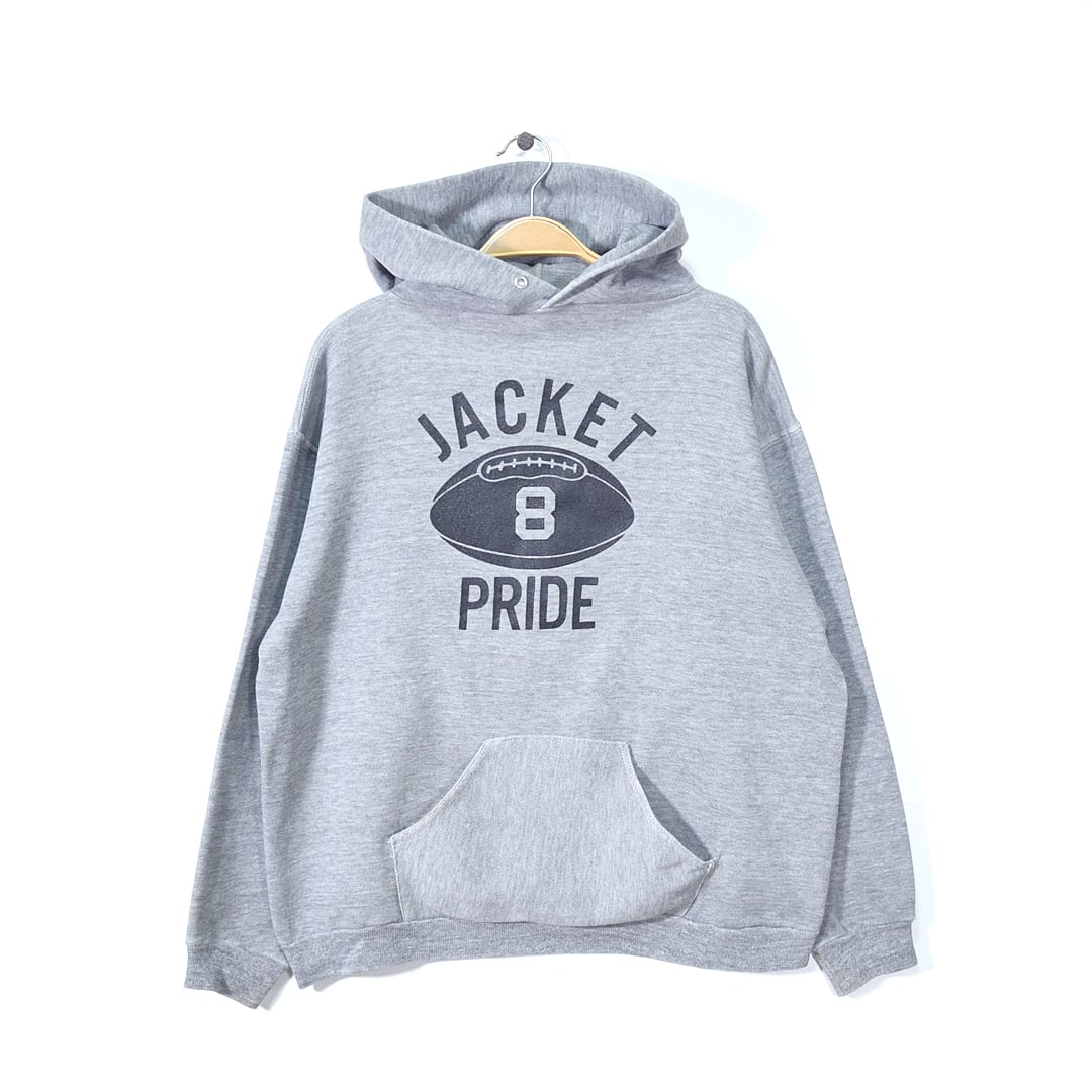 70s ラッセル USA製 ヴィンテージ スウェットパーカー 3段プリント 金