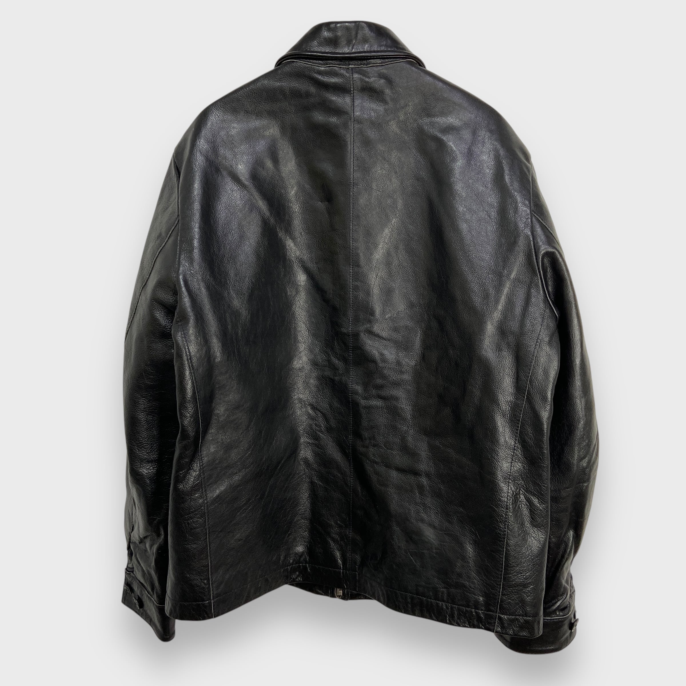 00s GAP オールドギャップ レザージャケット 本革 ブラック M | 古着屋 Uan