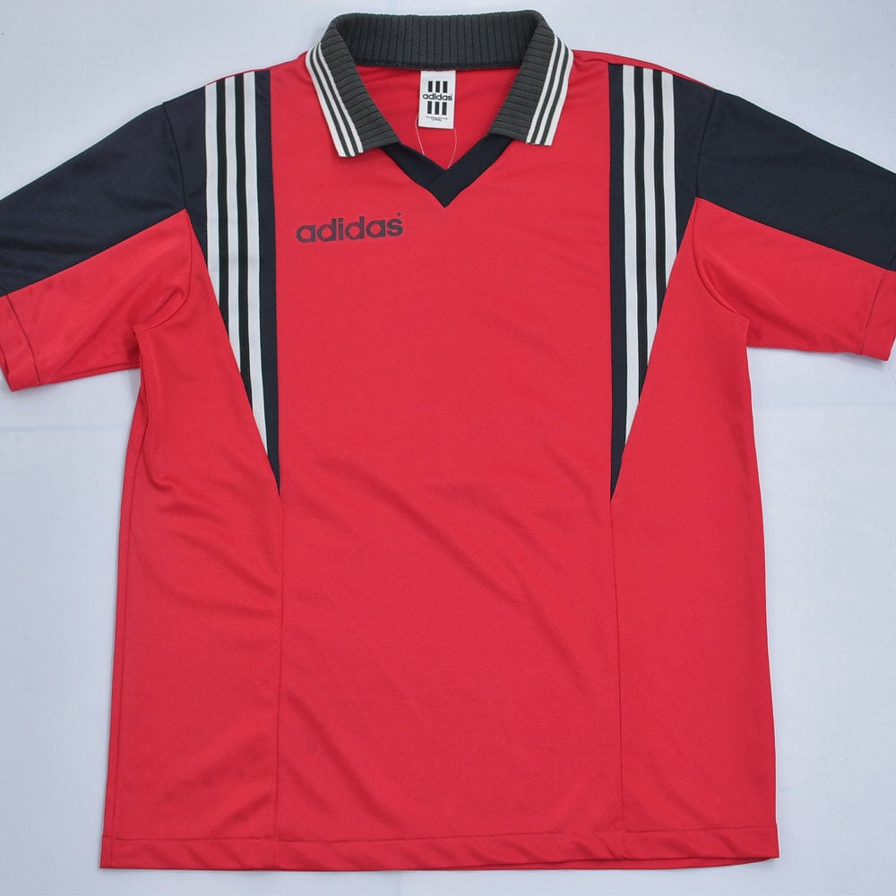 90s adidas by DESCENTE アディダス 切替デザイン ゲームシャツ 半袖