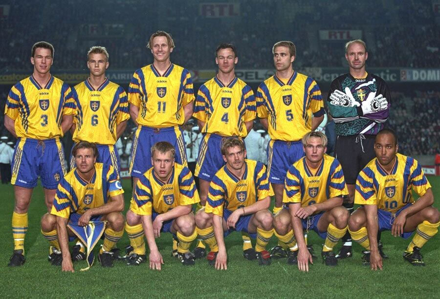 スウェーデン代表 1996 adidas ホーム半袖 ユニフォーム（インポートL