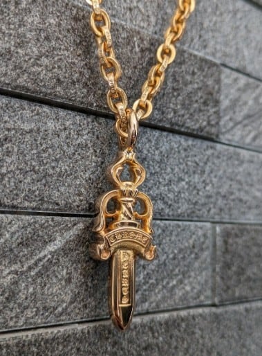 CHROME HEARTS クロムハーツ 22k ダブルダガー ペンダント ネックレス