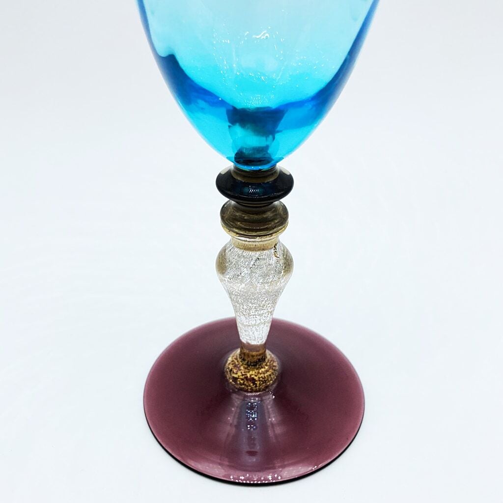 ベネチアングラス ムラノ イタリア ワイングラス NASON&MORETTI ブルー