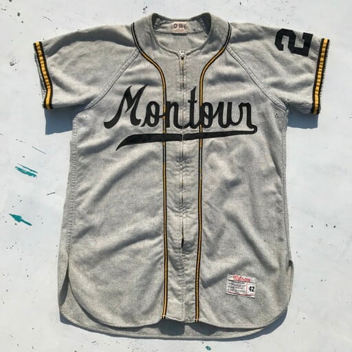 50's 60's Wilson ウールベースボールシャツ Montour ジップアップ