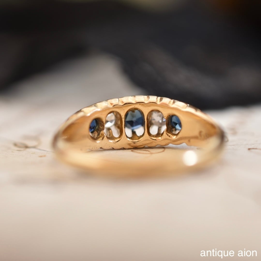 英国アンティーク 19世紀後期 ヴィクトリア朝時代 18ctゴールド 天然