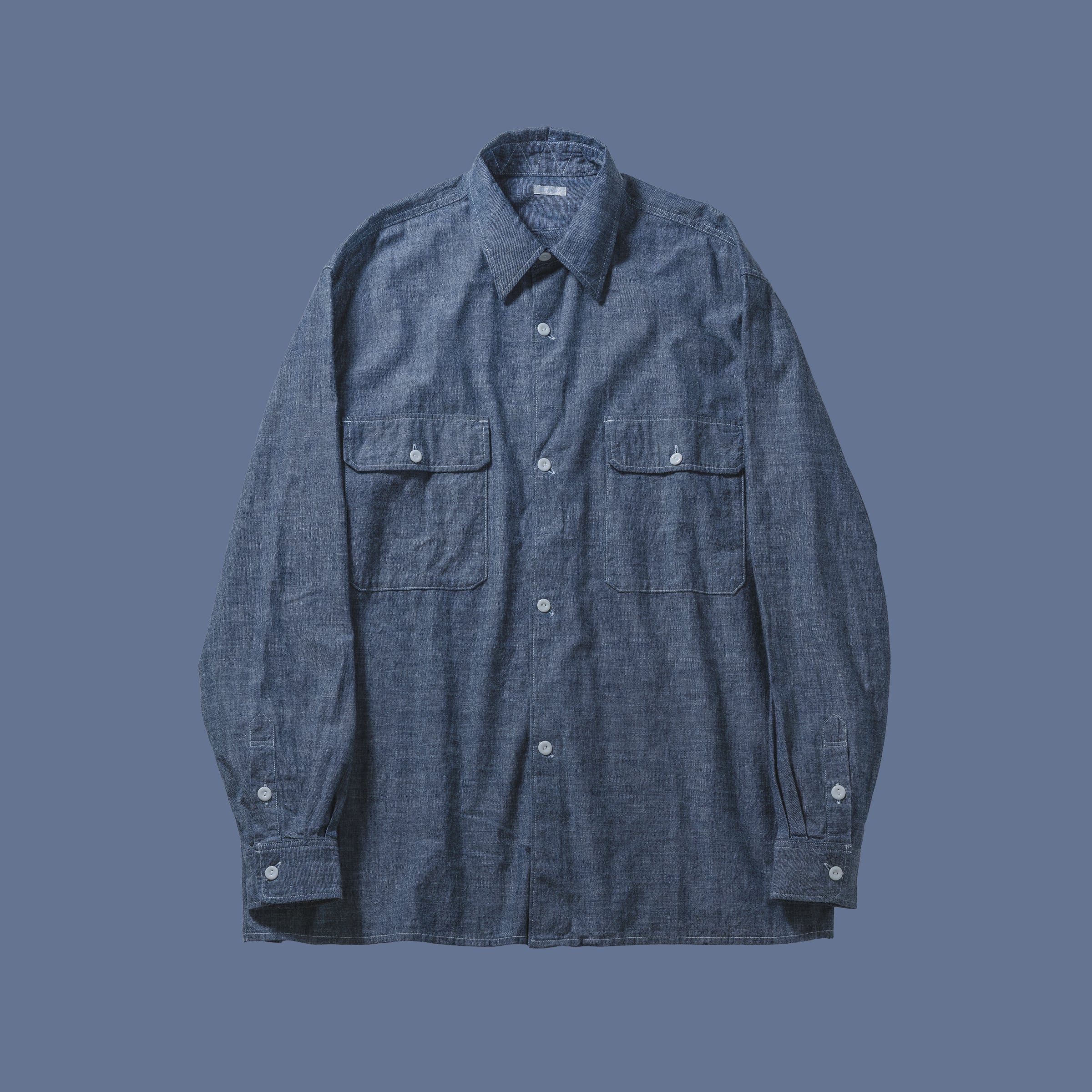 SOWBOW SHIRT -J FLAP POCKET WORK SHIRT CHAMBRAY INDIGO | SOWBOW