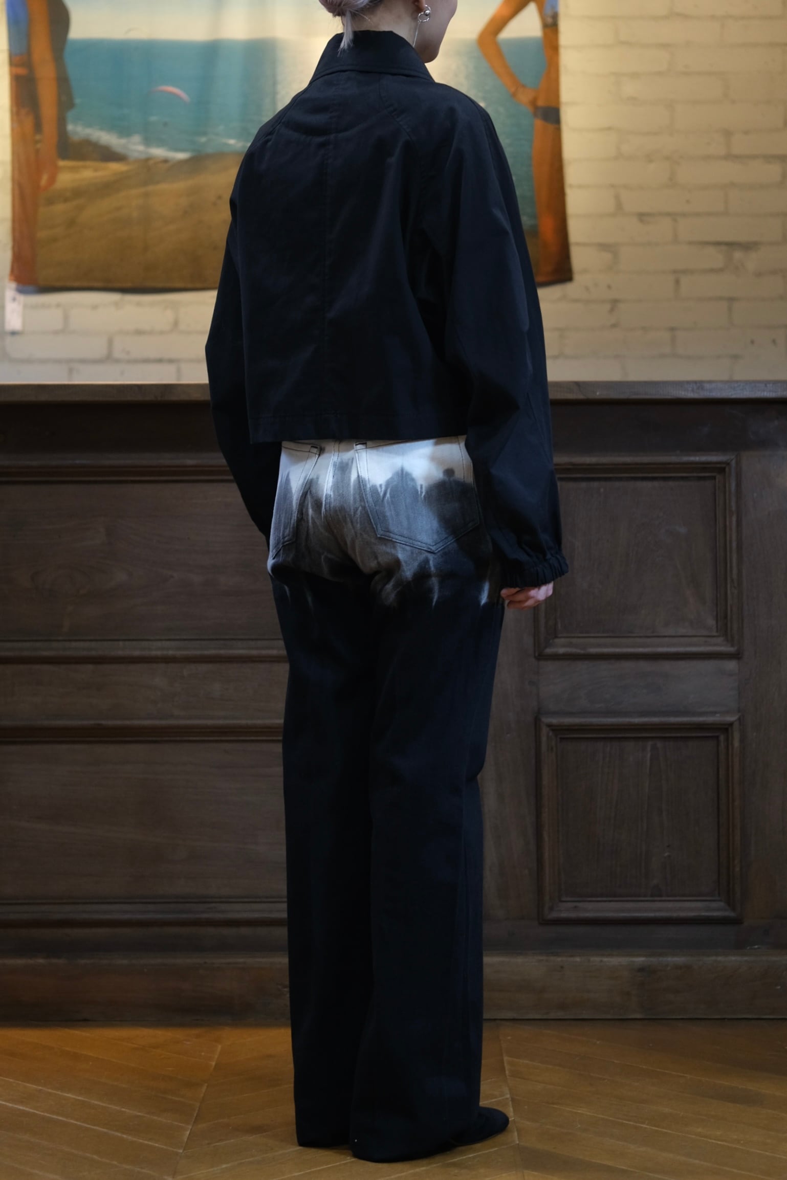 Mame Kurogouchi】Gradient Dye Flare Jeans - black - | loop