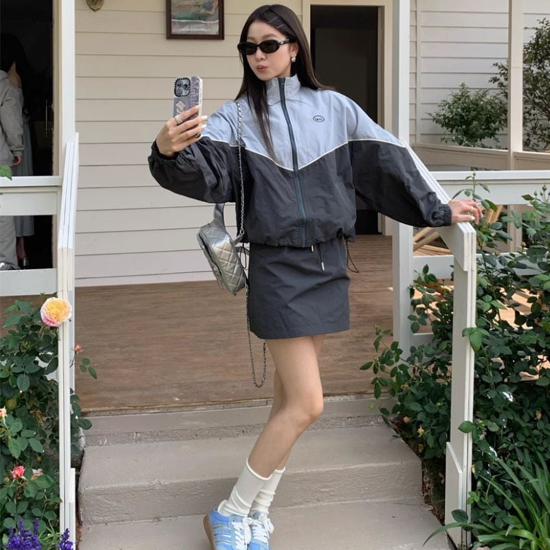 セットアップ】フロントジップトップス ストリート 韓スト