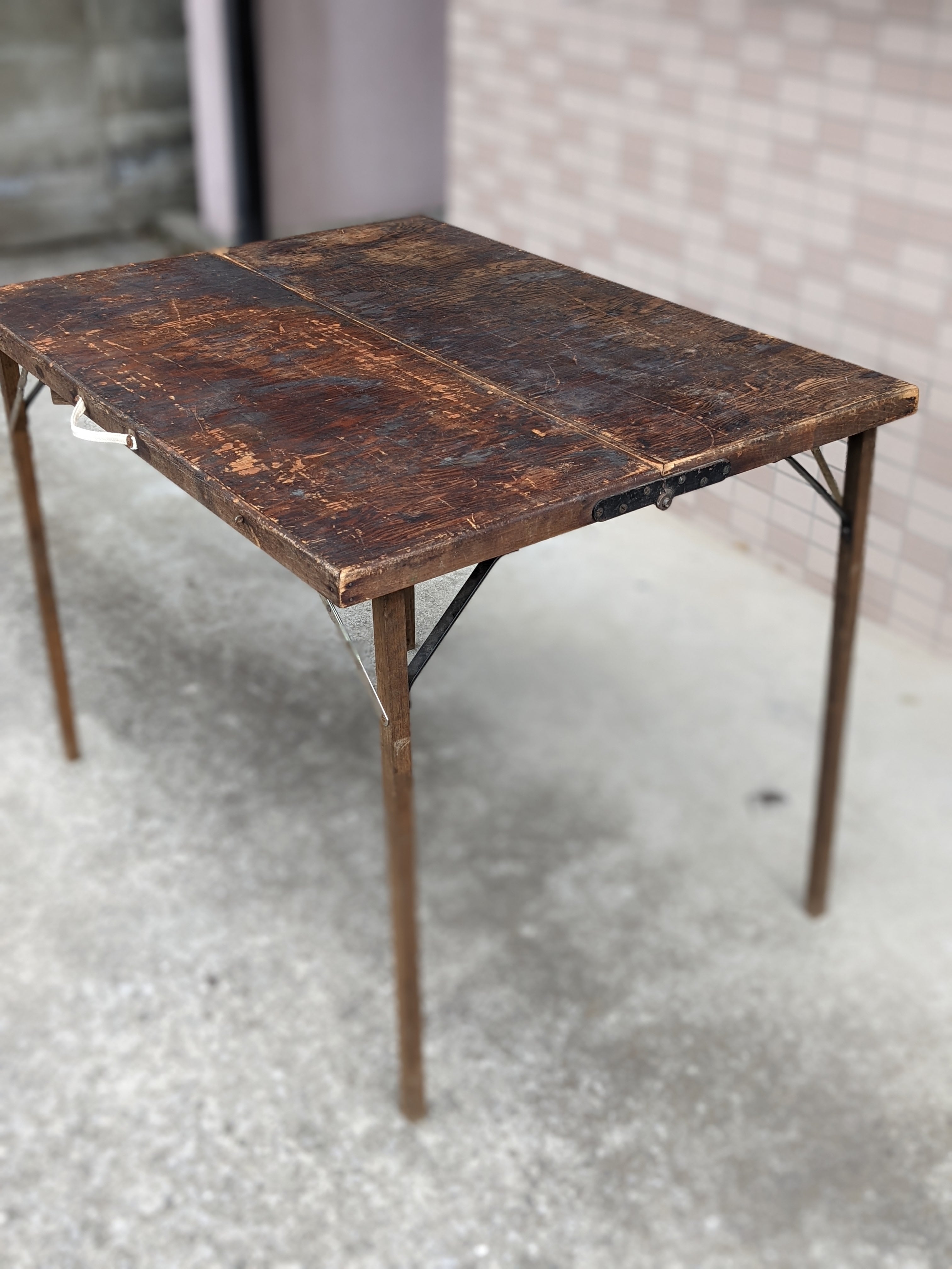 Vintage Wood Folding Table Antique CampTable ビンテージ 木製