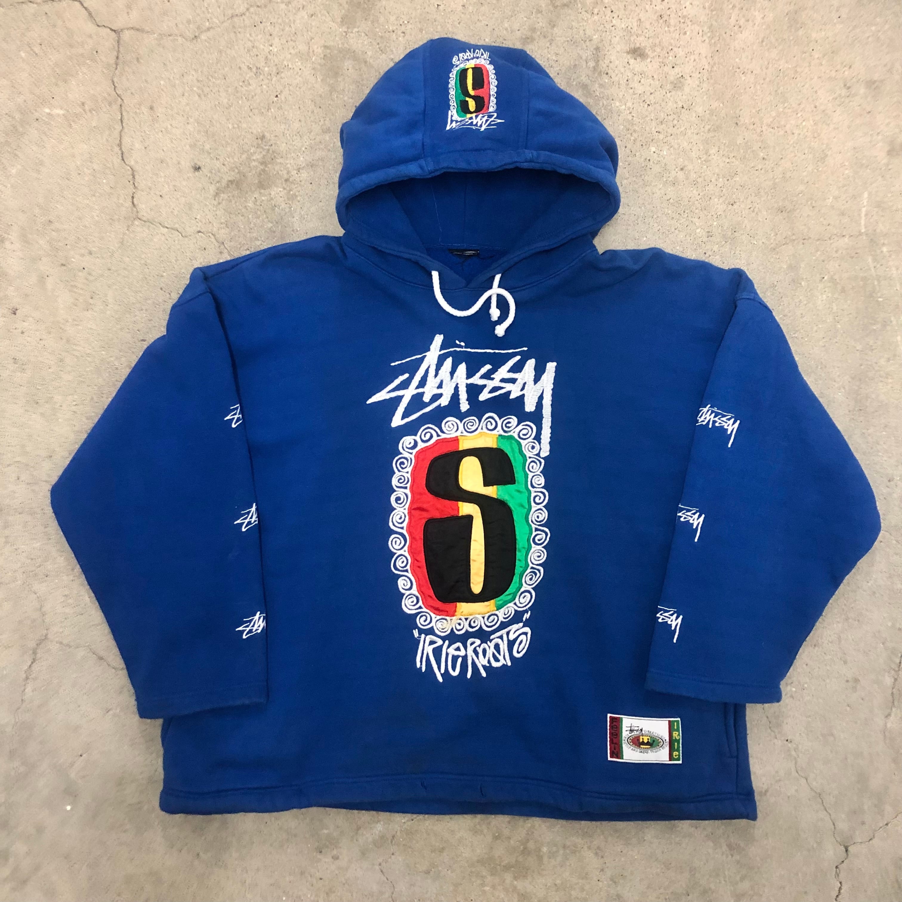 90s Bootleg OLD STUSSY/Rasta Hoodie/Korea製/黒タグ/Free/ラスタ