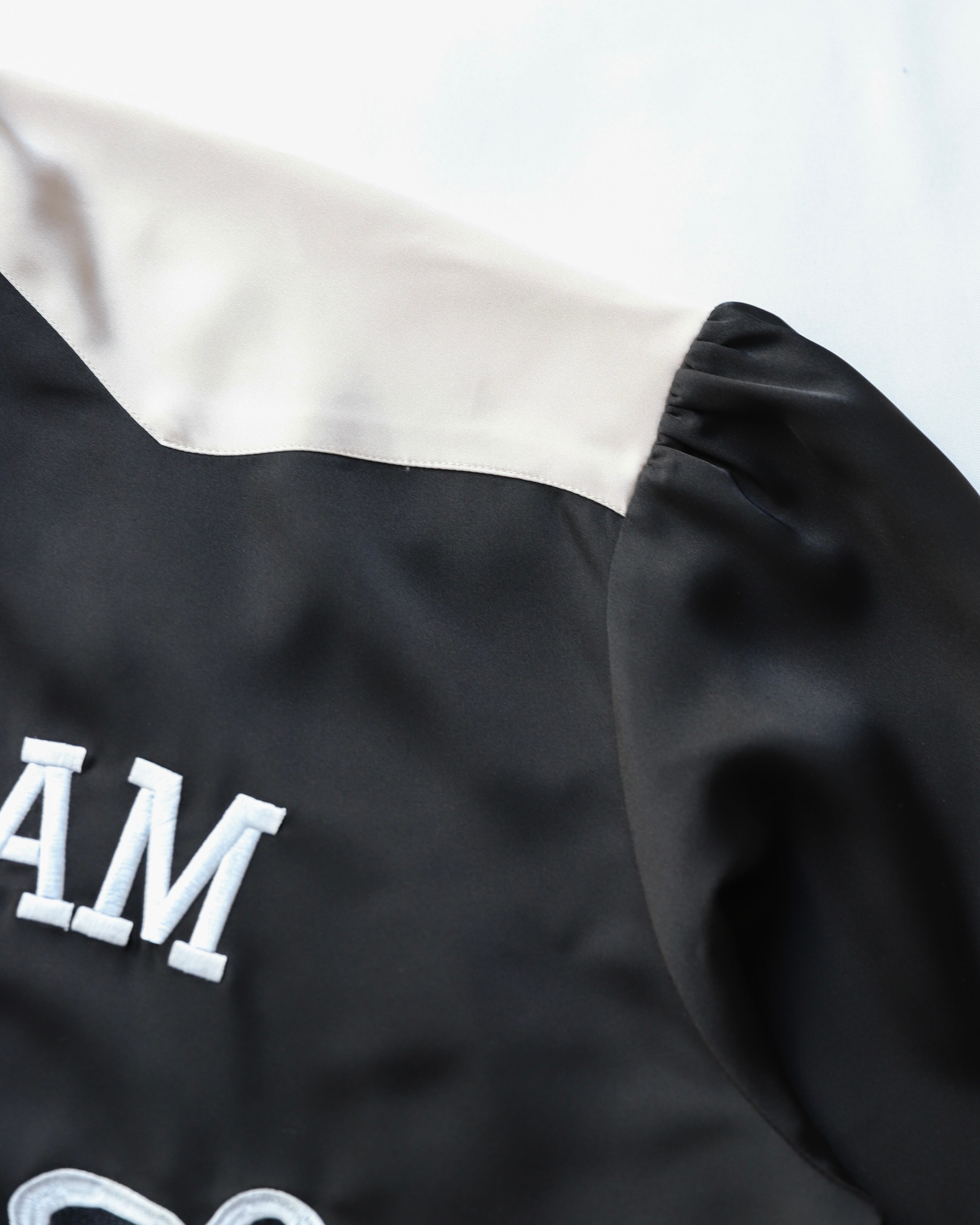 Embroidered Satin Blouson | AMBERGLEAM