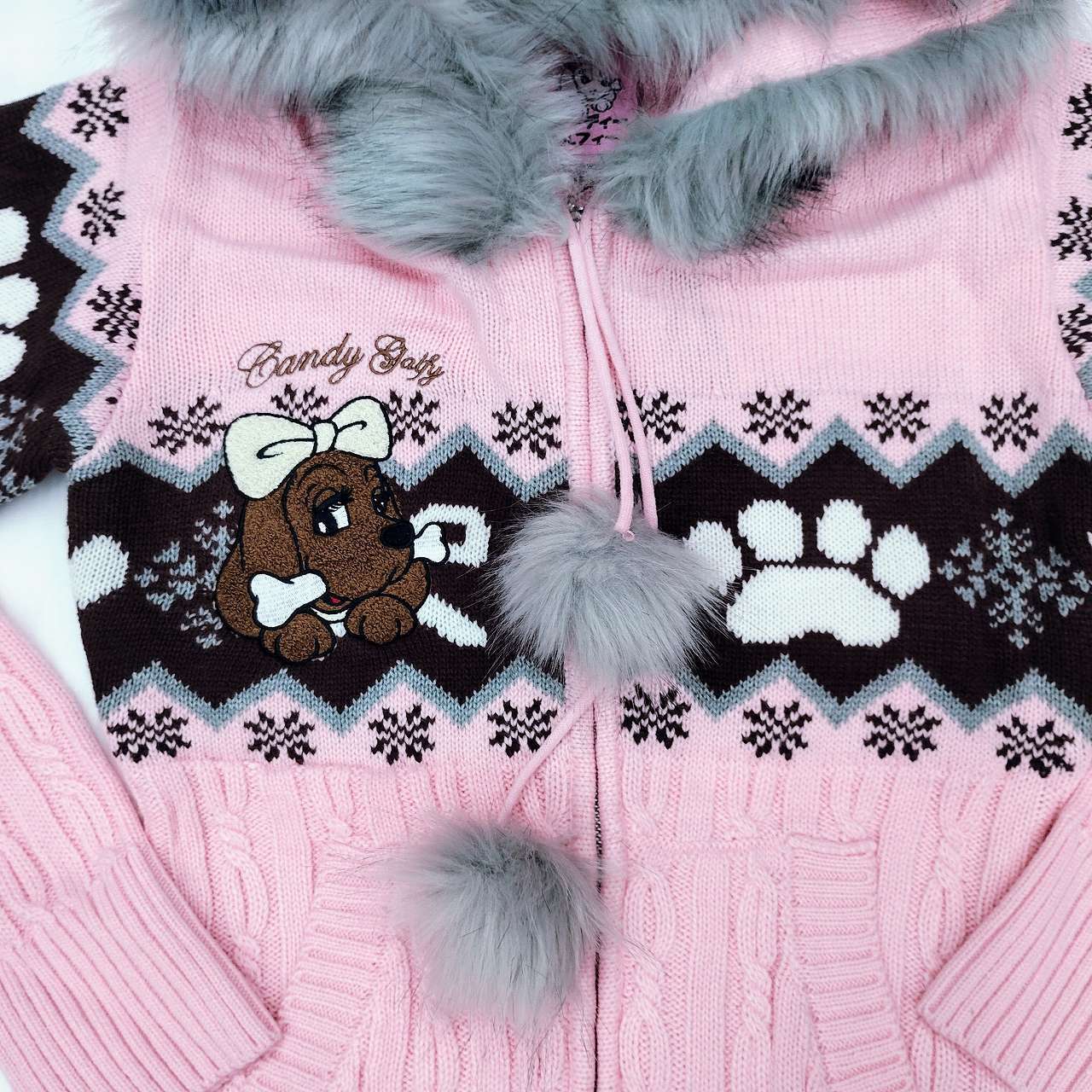 キャンディガルフィー ラブリーニットパーカー ピンク フリーサイズ