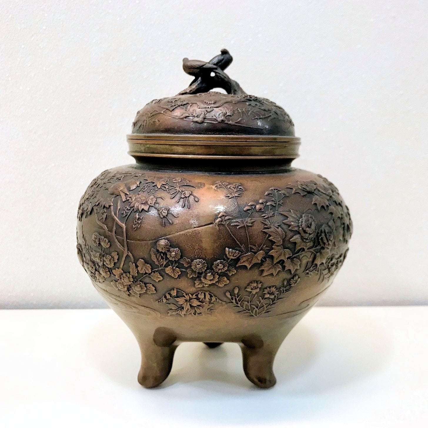 高岡銅器 花鳥香炉 村田宏(日展作家) | 吉村唐木店 WEBSHOP