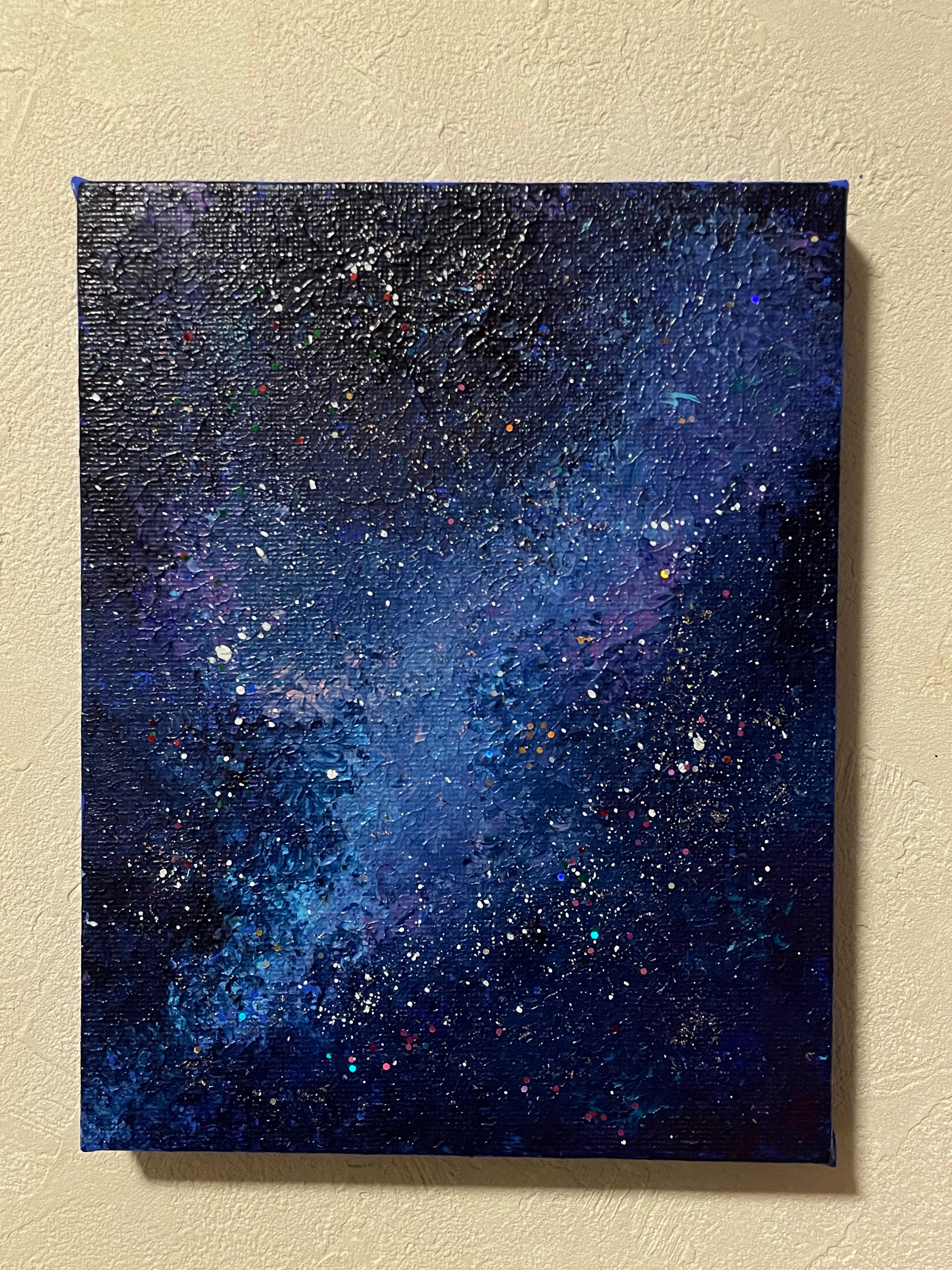 A-141/24】抽象画 風景画 夜空 宇宙 原画 絵画 キャンバス 真作