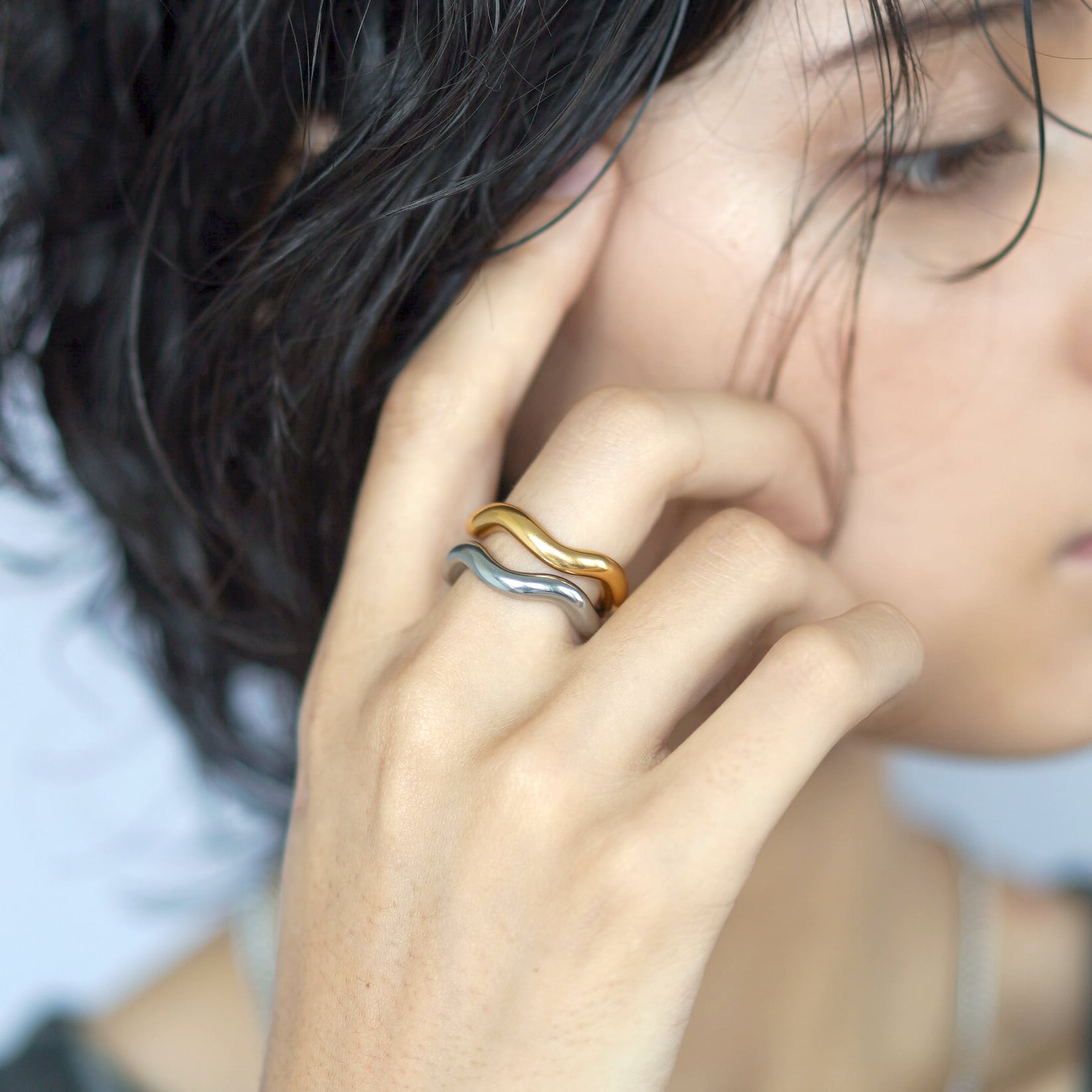 モダンカーブ・ユニセックス・リング | jojono