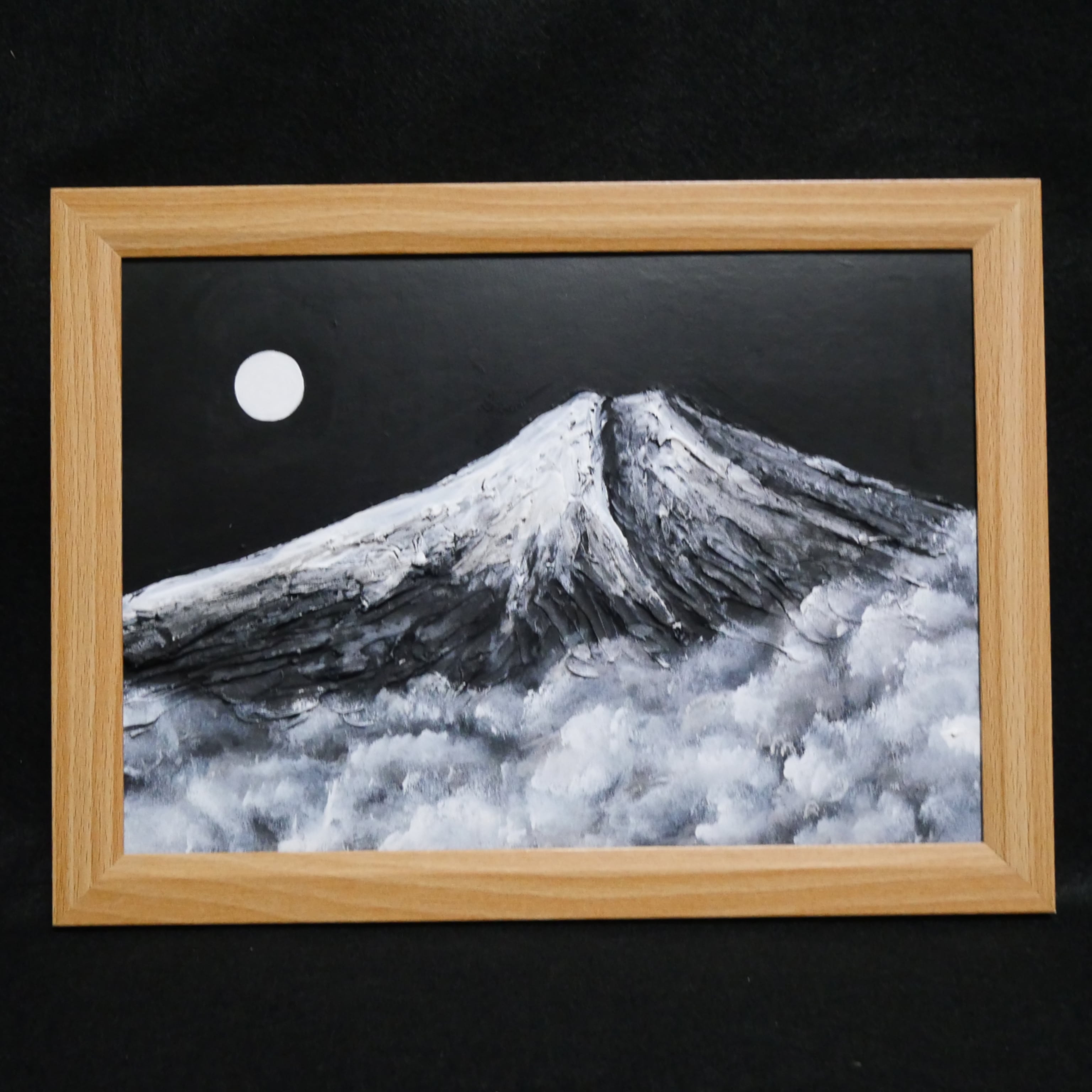 油絵 油彩 油彩画 絵 絵画 【白黒の富士山】 | HIROSHI1990