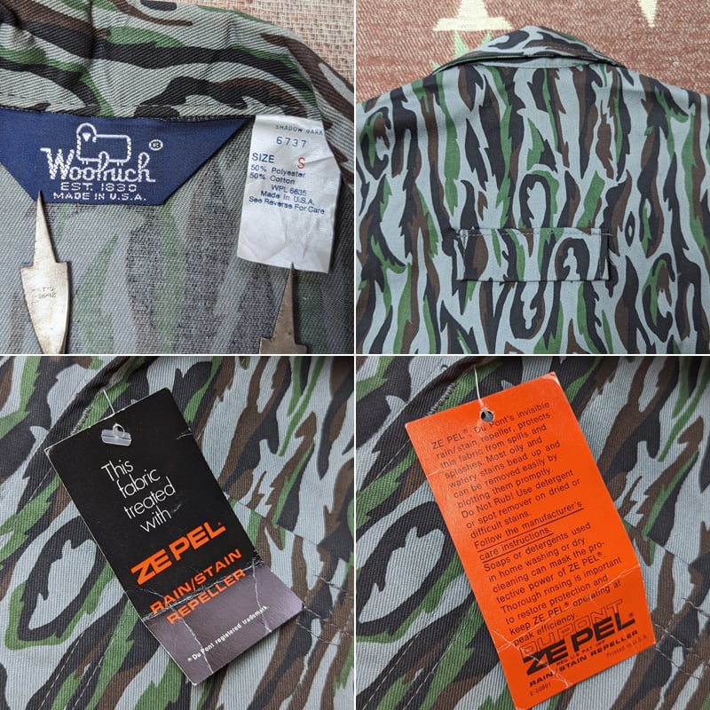 80s WOOLRICH Shadow Bark Camo Hunting Jacket （S） DEAD-STOCK