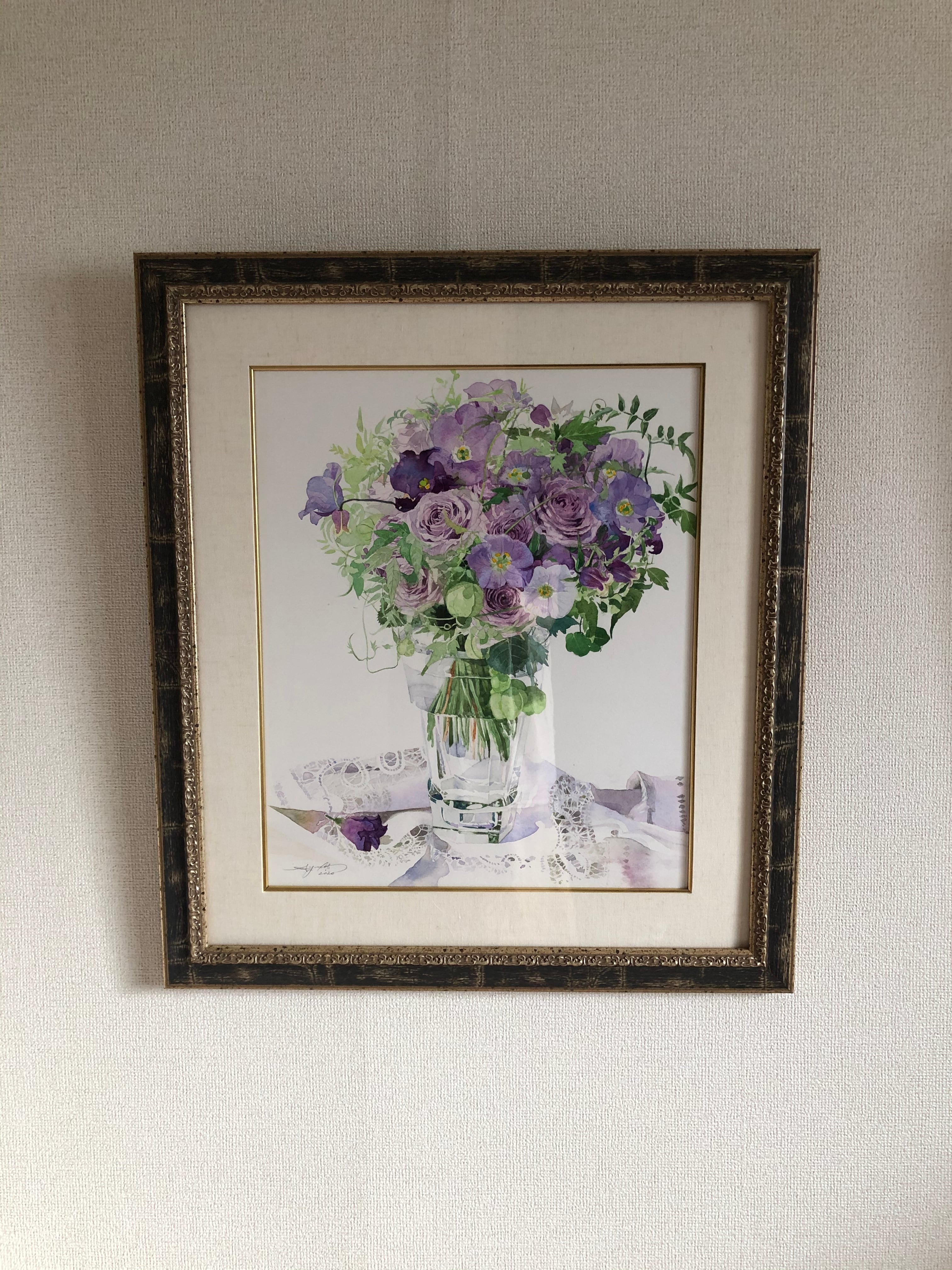 F6サイズ バラの水彩画描きおこしオーダー - F6 size rose watercolor