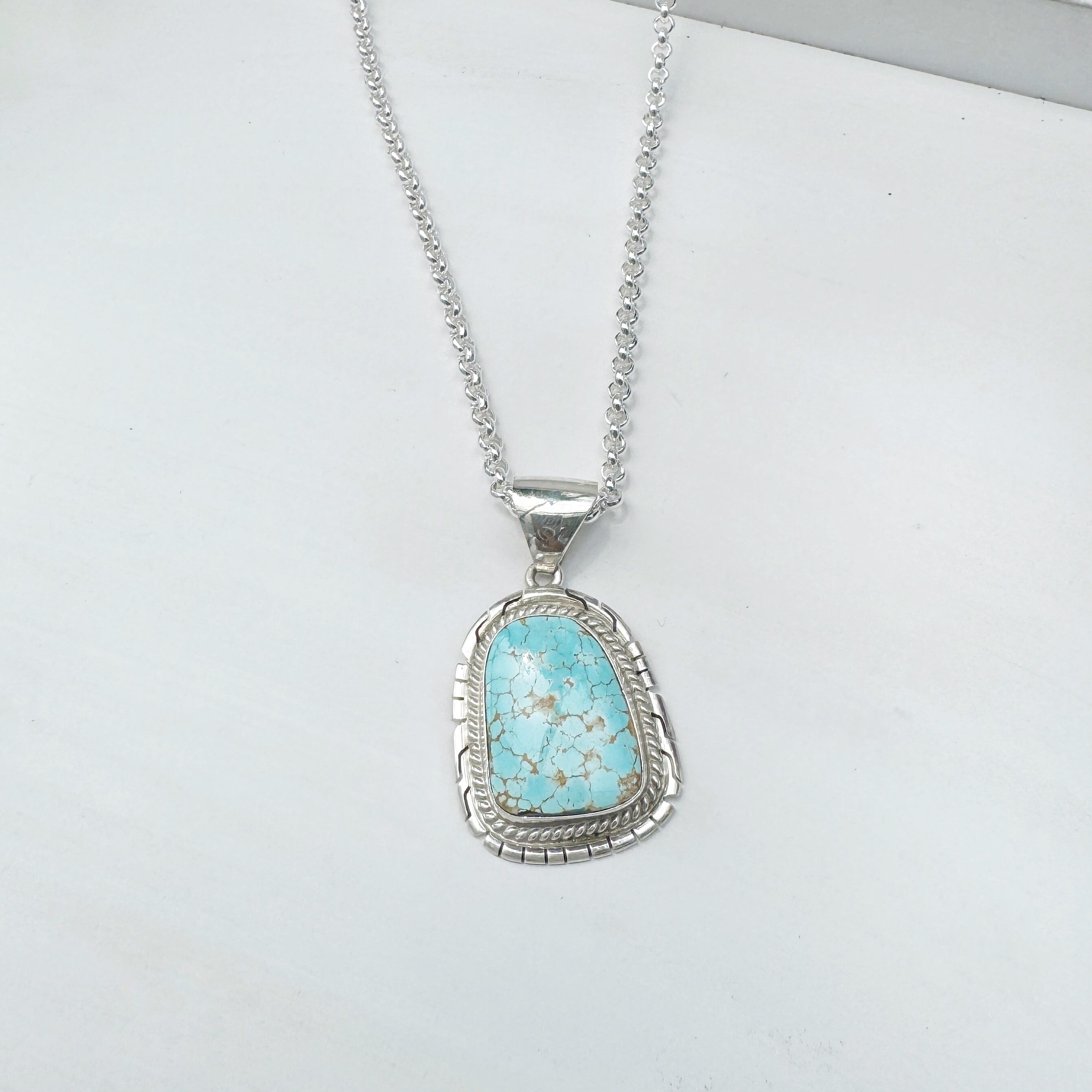 Indian Jewelry 》ナンバーエイト ターコイズ ペンダント 一点物