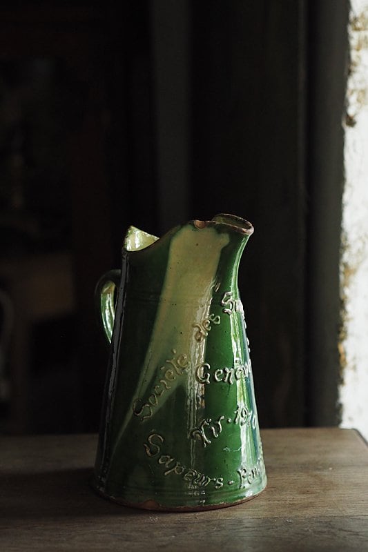 色の変化 陶器水差し-antique pottery pitcher | アンティーク