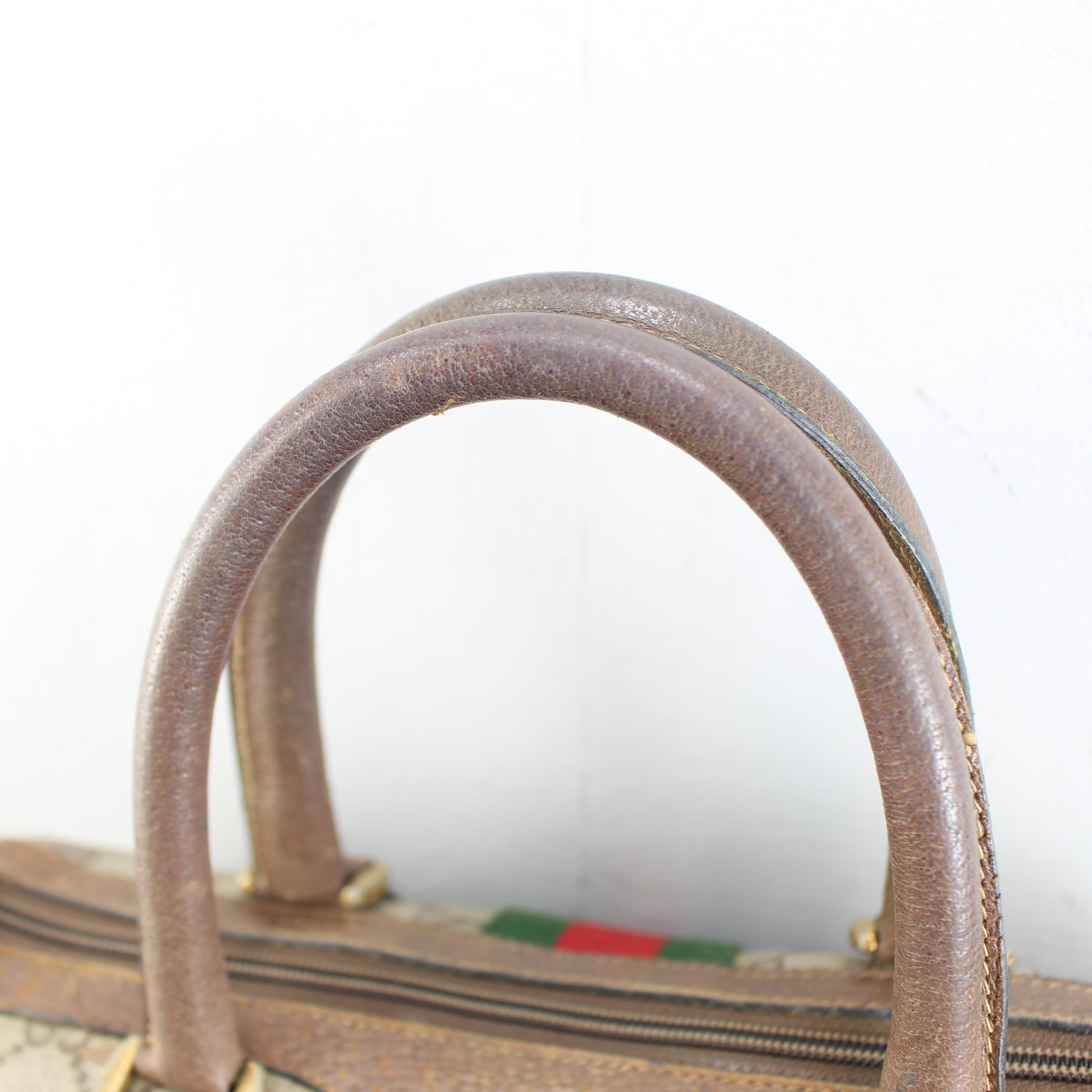 OLD GUCCI SHERRY LINE GG PATTERNED MINI BOSTON SHOULDER BAG MADE