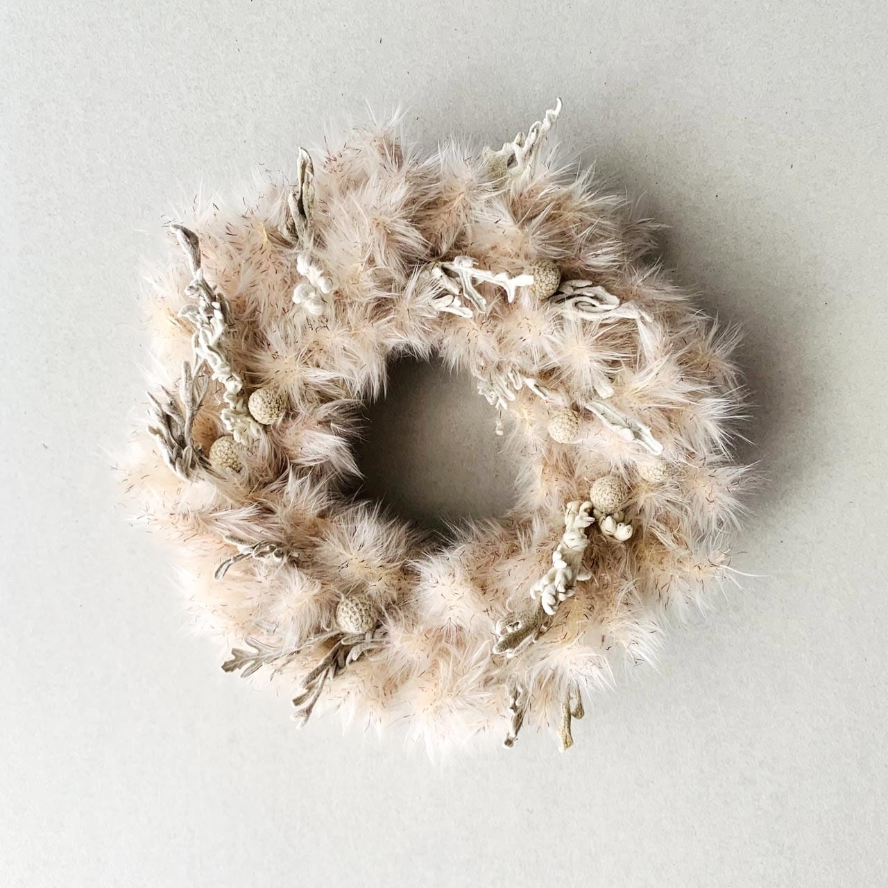 チガヤのドライフラワーリース | ドライフラワースワッグと布雑貨