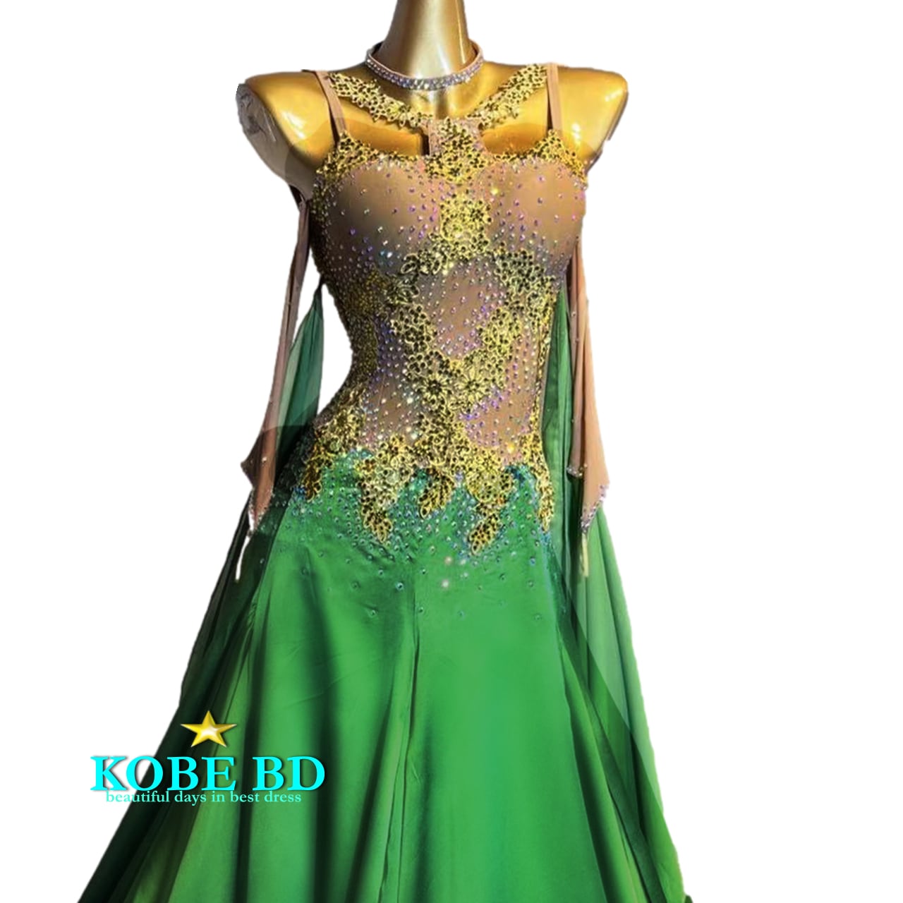 社交ダンスドレス イージーオーダー】 （グリーン系/緑） スタンダード