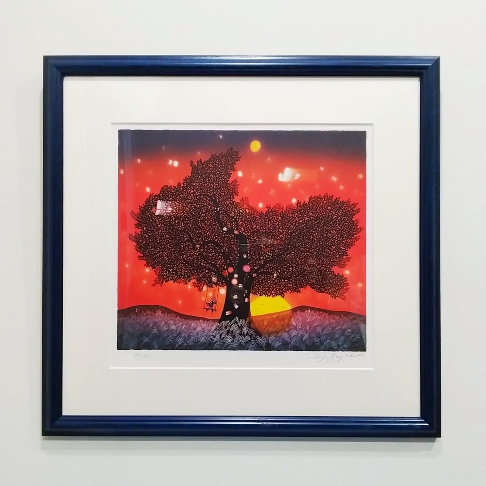 Sold Out】藤城清治「夕日の樹」 | アトリエウチノ ｜ オンラインショップ